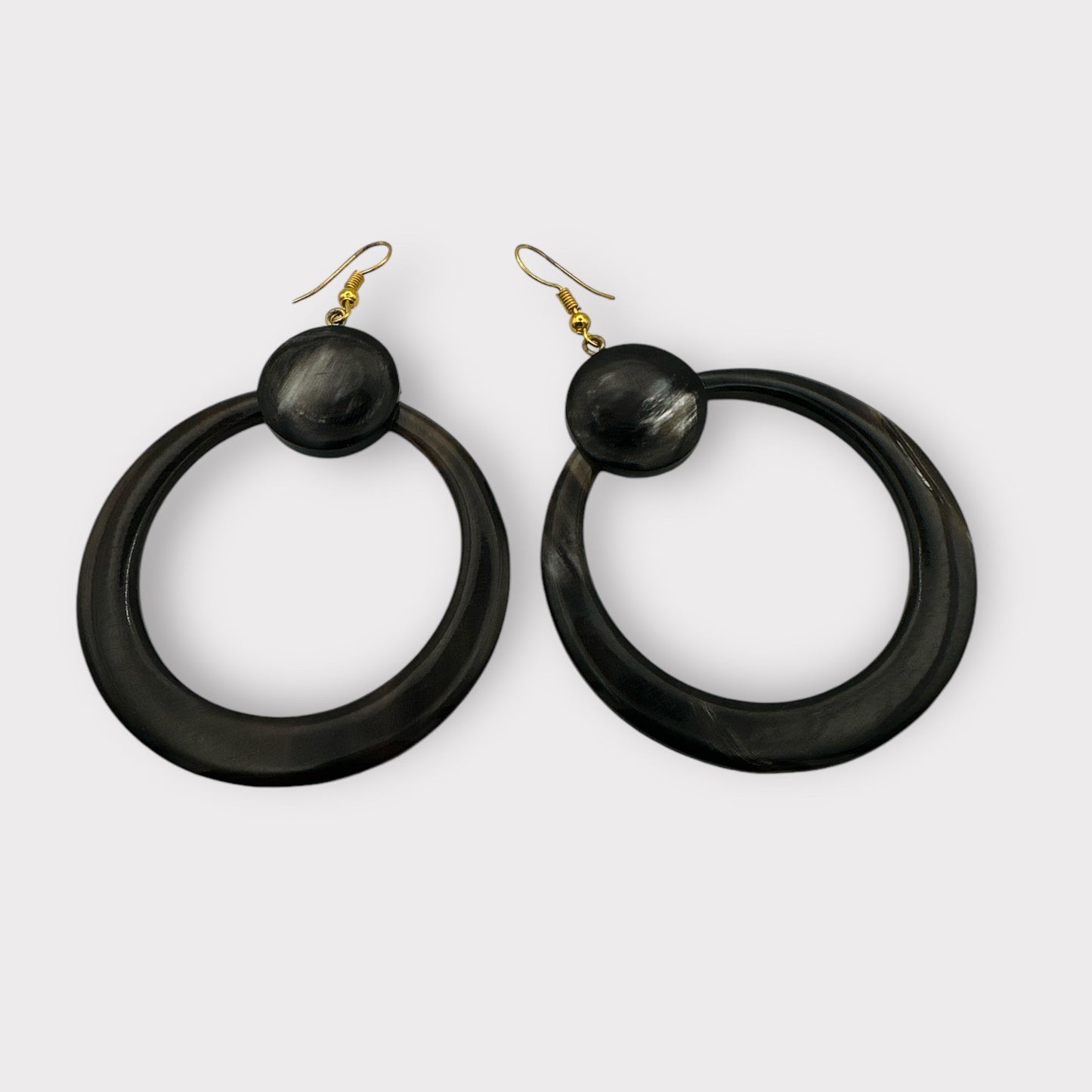 Natural Buffalo Horn Dangle Earrings - Organic, Handmade Statement Earrings for Women - Boho Chic Jewellery - Fatisha Boutique