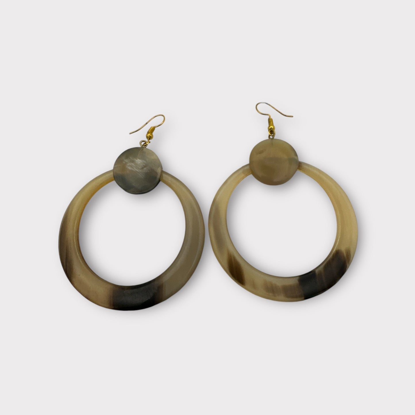 Natural Buffalo Horn Dangle Earrings - Organic, Handmade Statement Earrings for Women - Boho Chic Jewellery - Fatisha Boutique