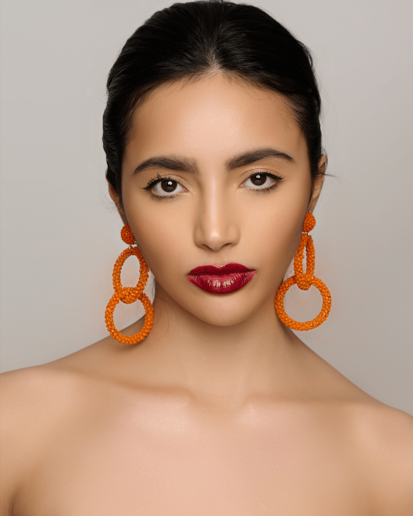 Orange Bohemian Beaded Dangle Earrings - Fatisha Boutique