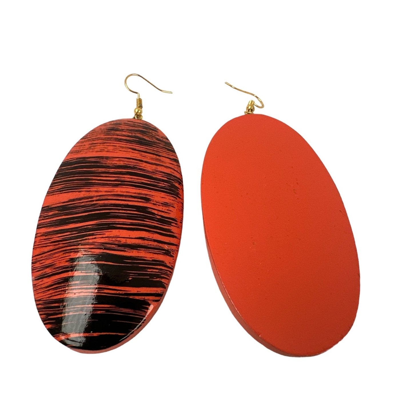 Oval Wooden Dangle Ethnic Earrings - Fatisha Boutique