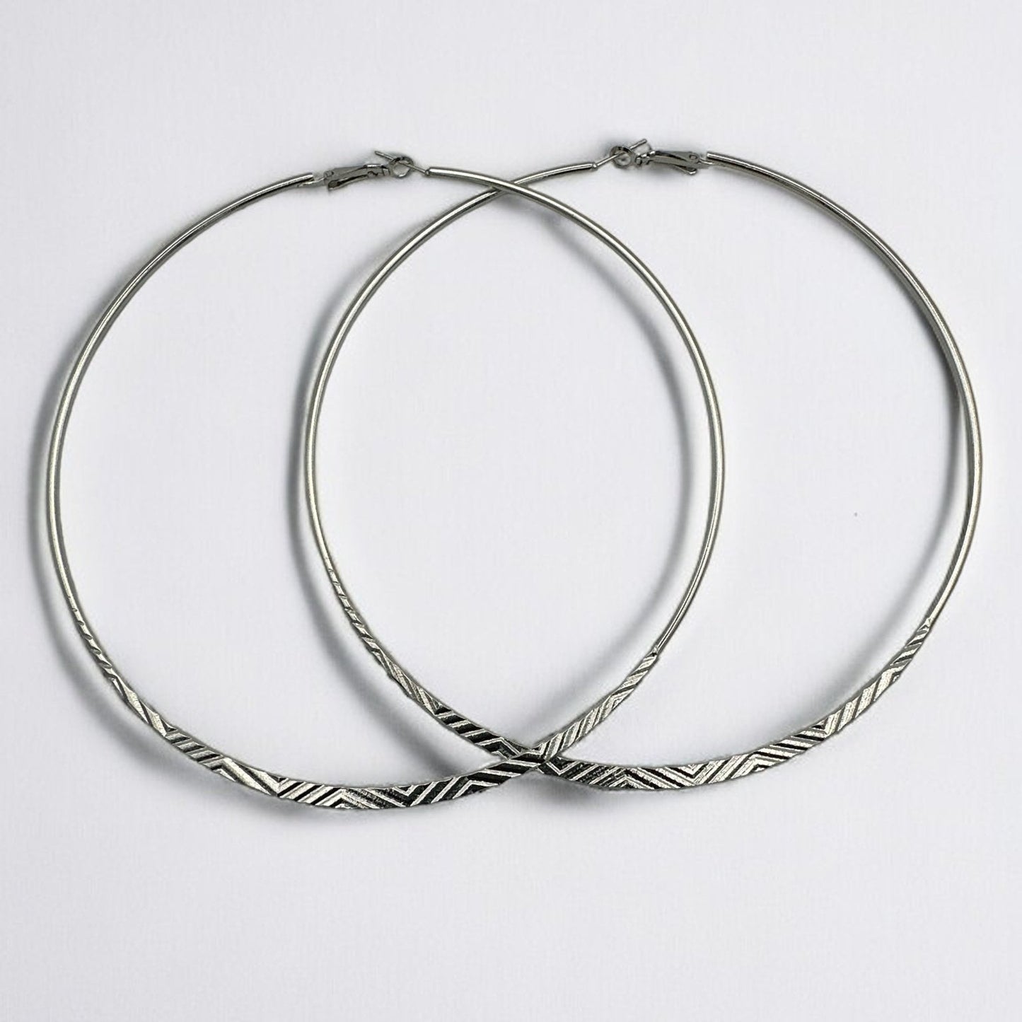 Oversized 12CM Engraved Big Statement Hoop Earrings - Fatisha Boutique