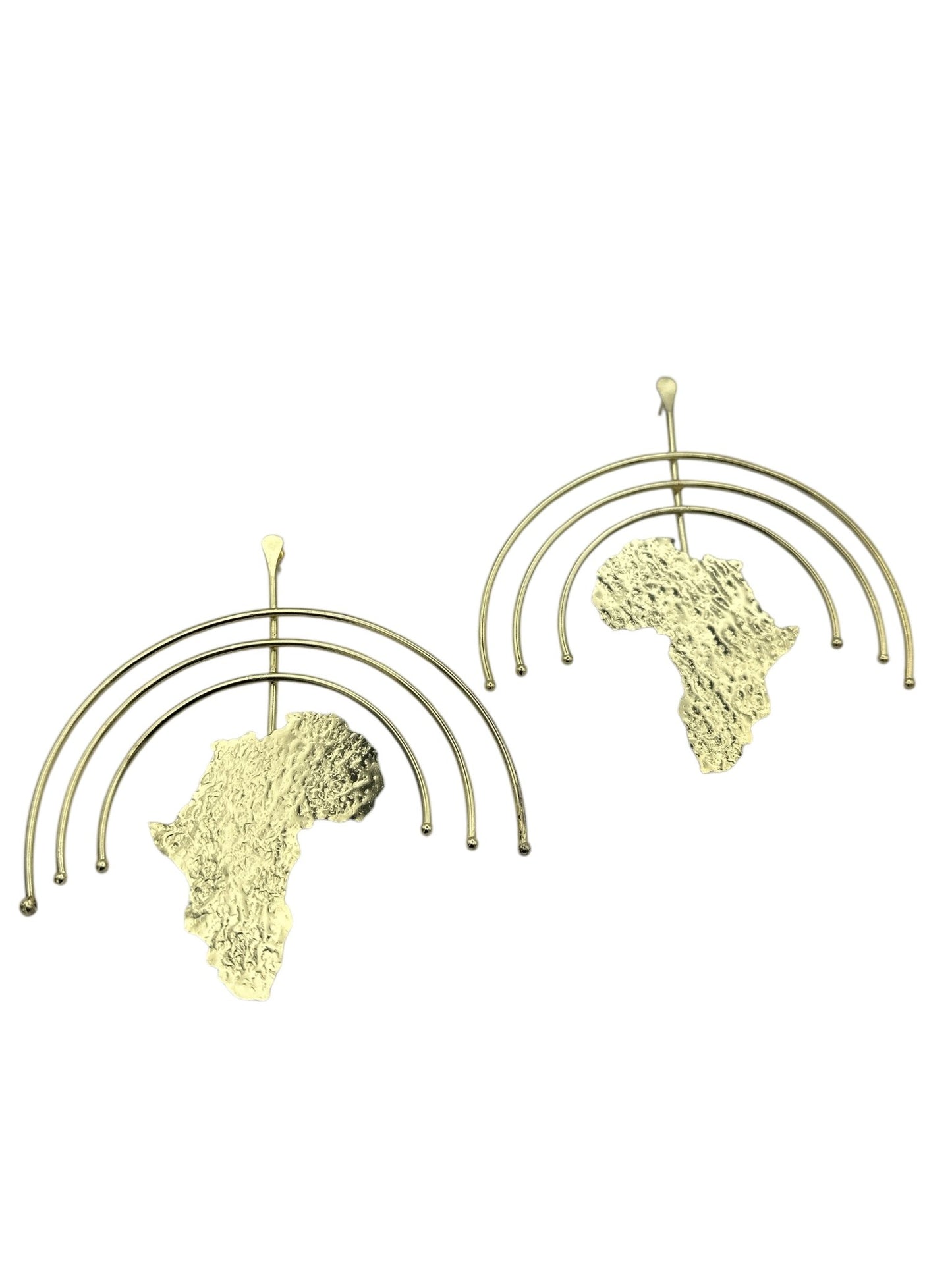 Oversized Africa Map Statement Brass Earrings - Bold Afrocentric Jewellery - Fatisha Boutique
