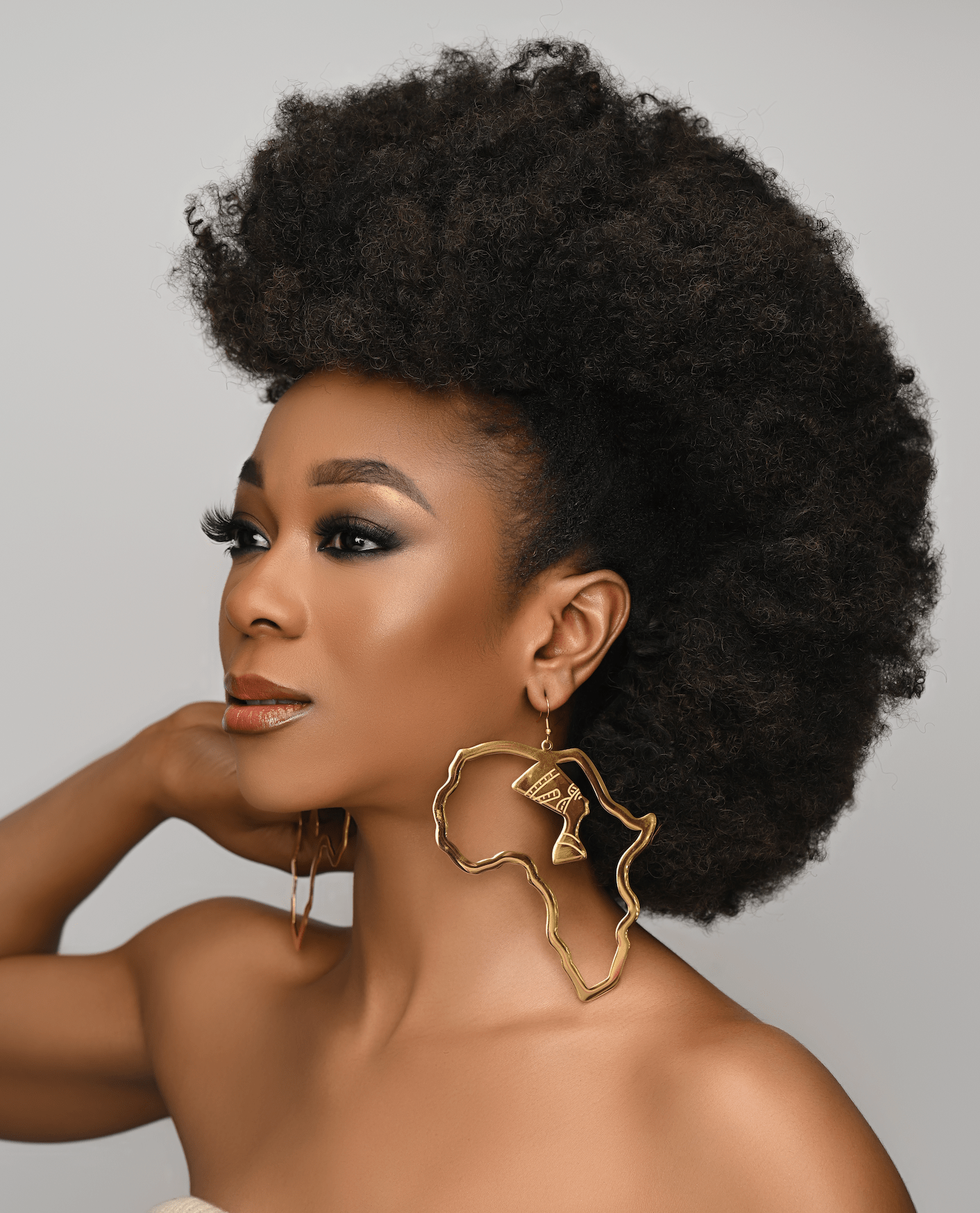 Oversized Gold Africa Map Dangle Earrings | Afrocentric Statement Jewellery - Fatisha Boutique