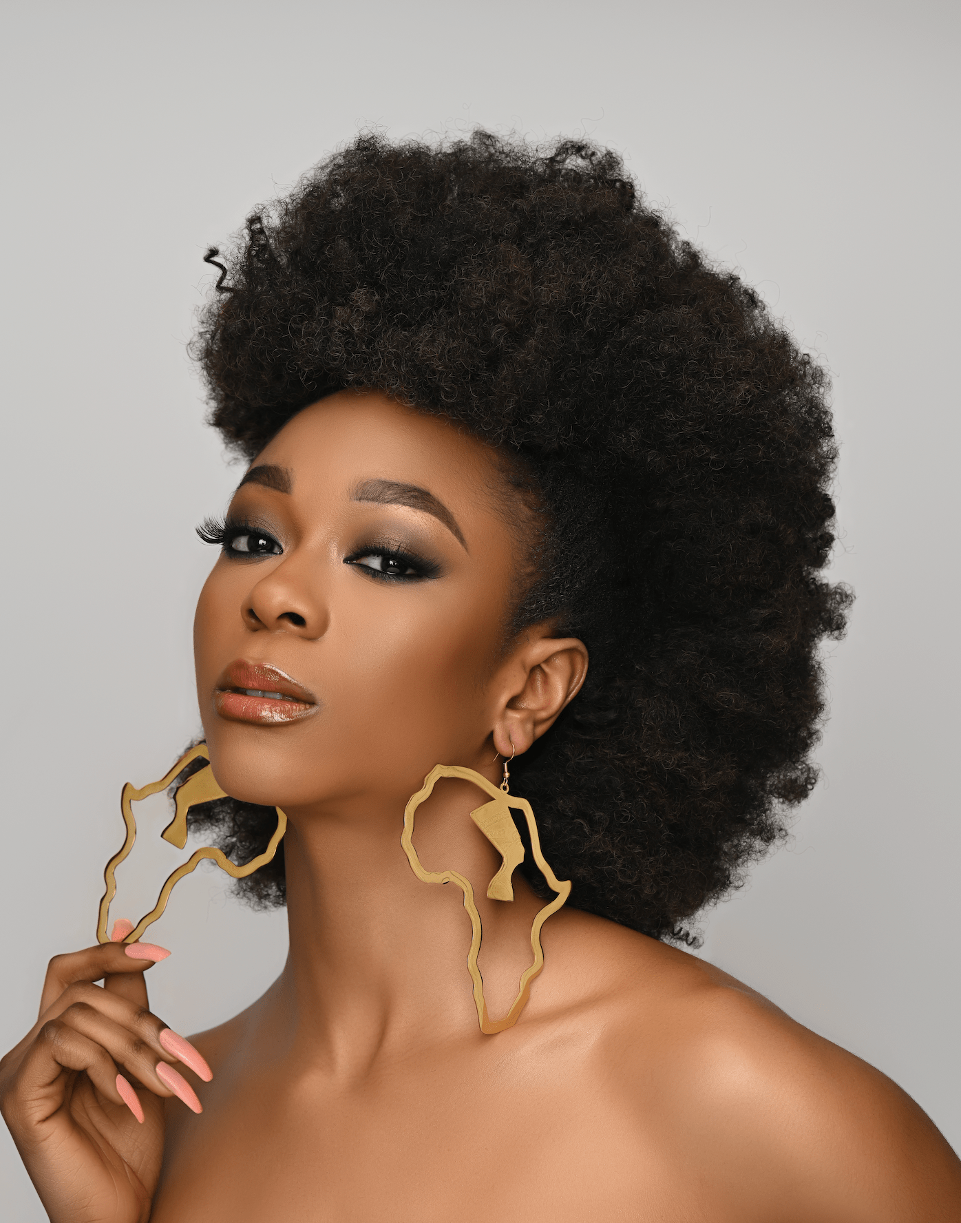 Oversized Gold Africa Map Dangle Earrings | Afrocentric Statement Jewellery - Fatisha Boutique