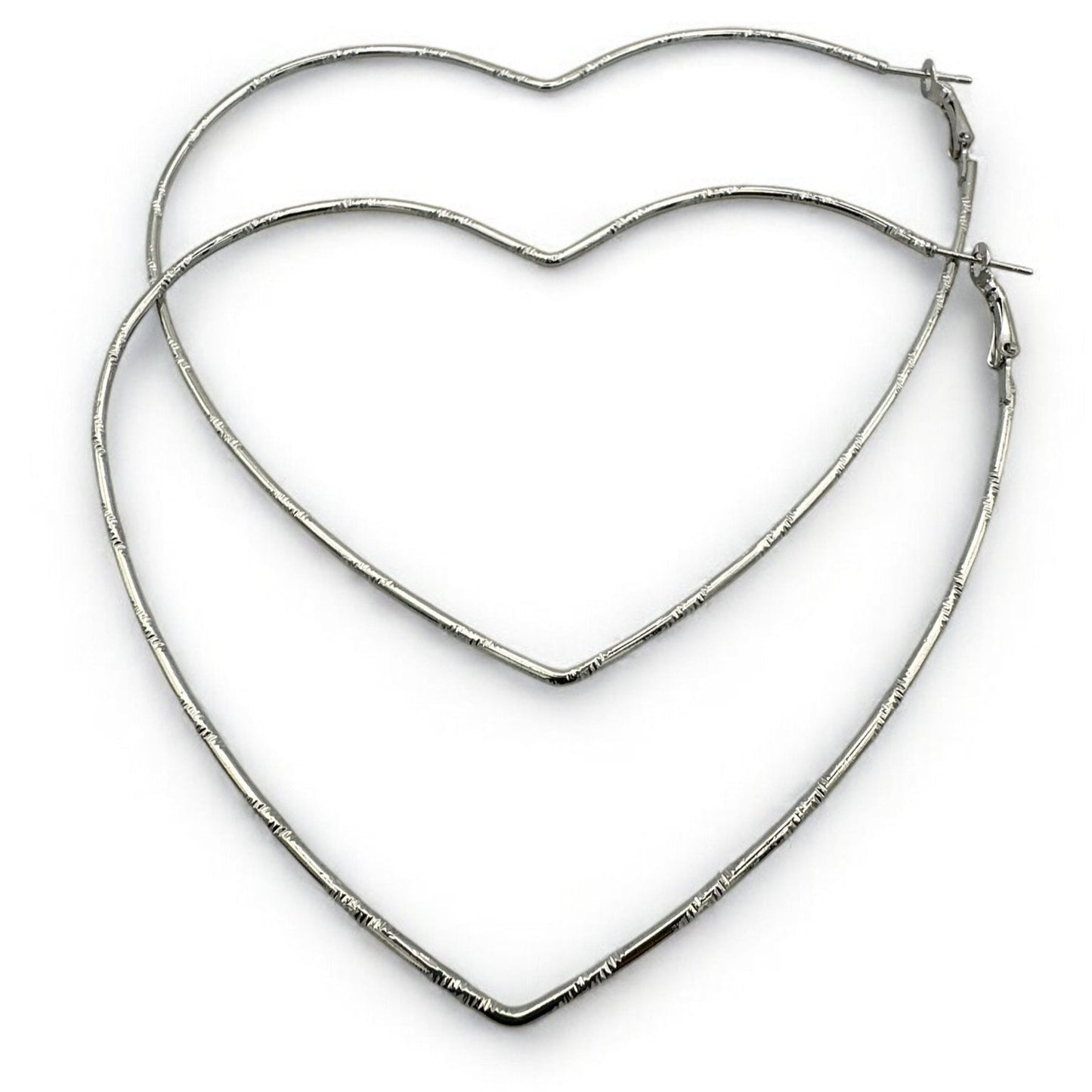 Oversized Heart Shaped Statement Hoop Earrings – Gold & Silver - Fatisha Boutique