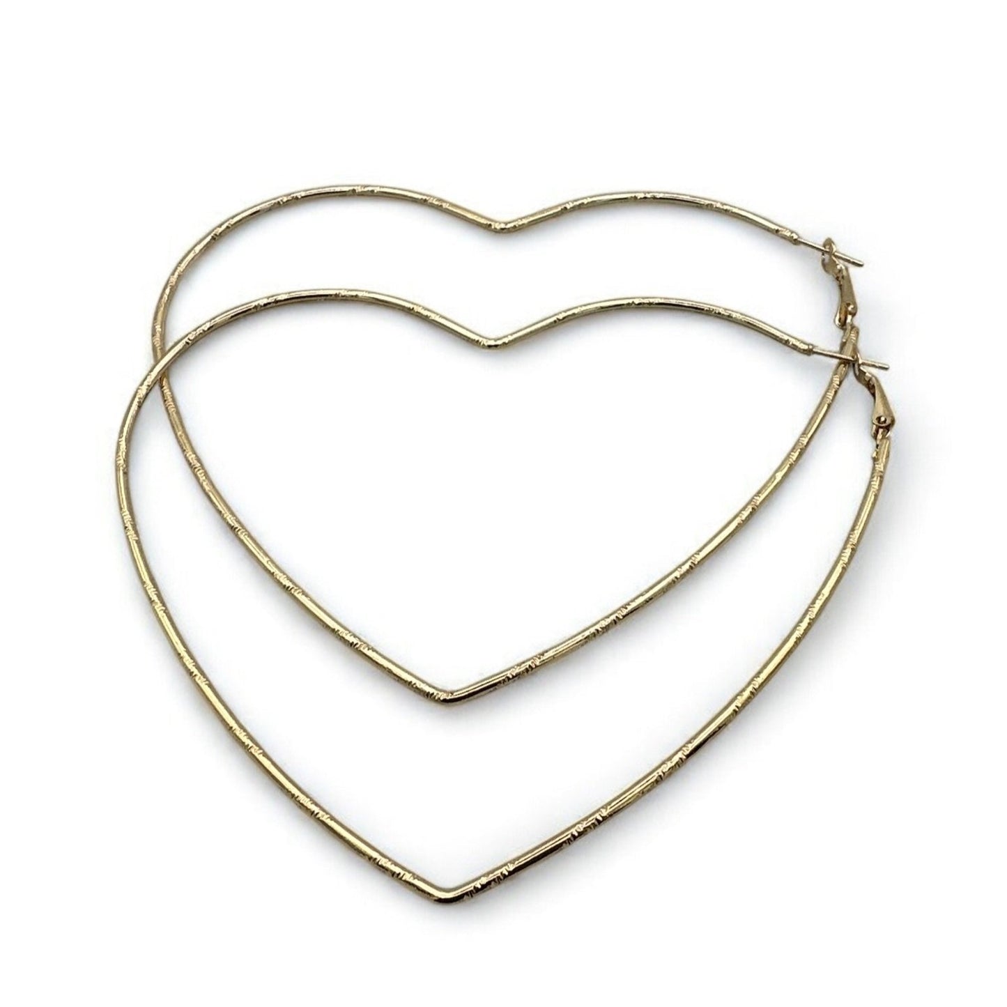Oversized Heart Shaped Statement Hoop Earrings – Gold & Silver - Fatisha Boutique