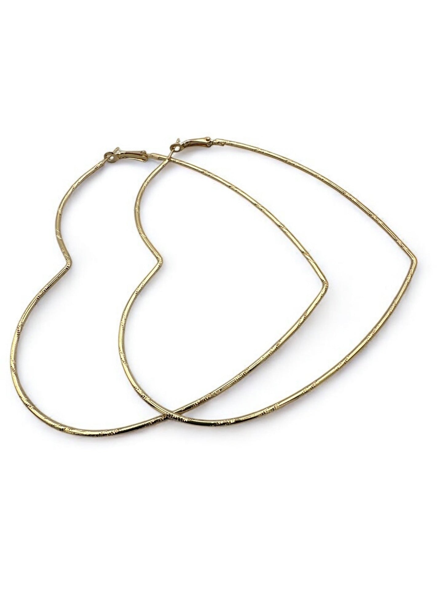 Oversized Heart Shaped Statement Hoop Earrings – Gold & Silver - Fatisha Boutique