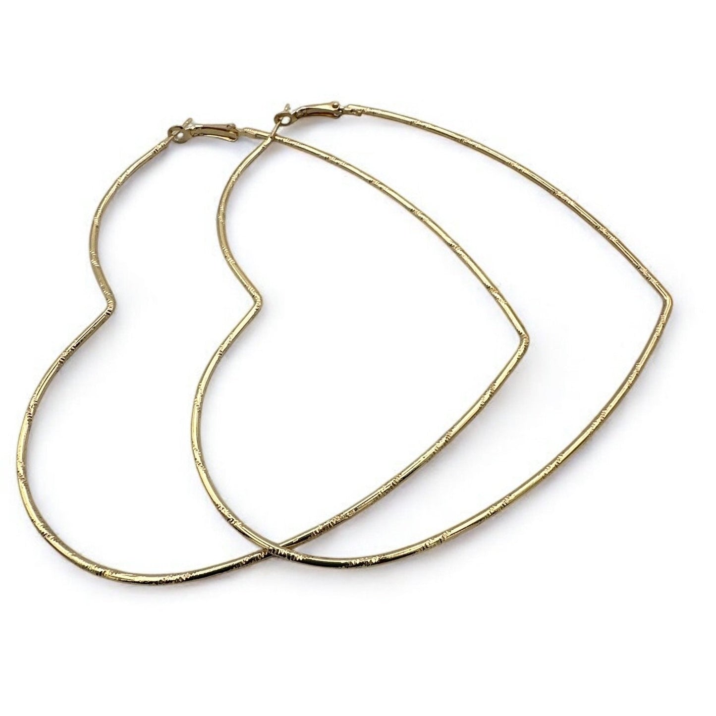 Oversized Heart Shaped Statement Hoop Earrings – Gold & Silver - Fatisha Boutique
