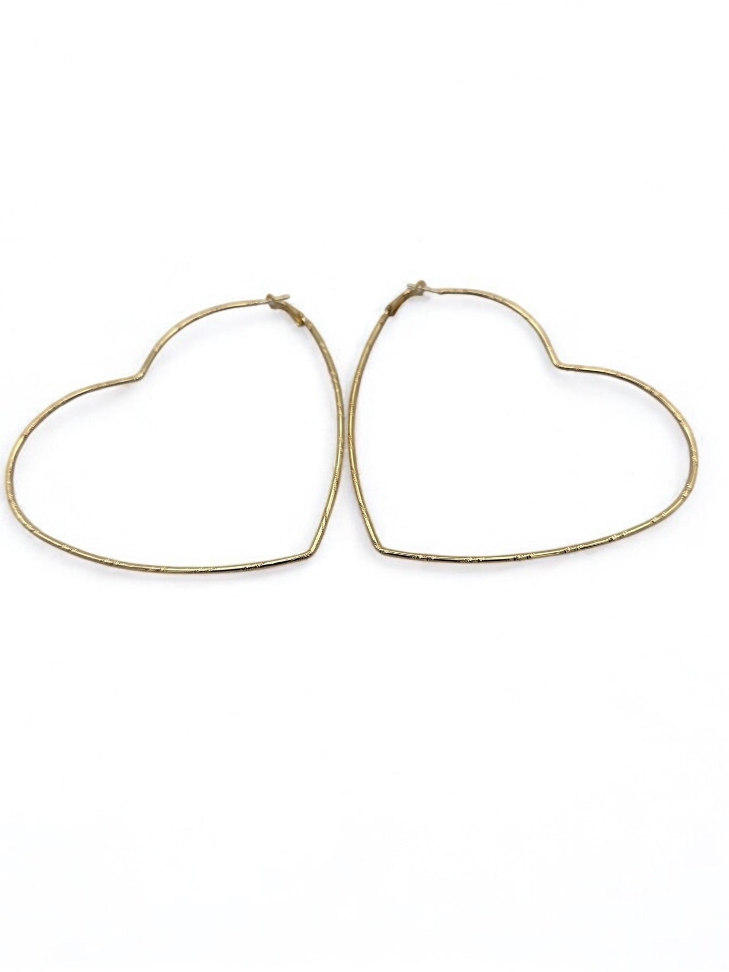 Oversized Heart Shaped Statement Hoop Earrings – Gold & Silver - Fatisha Boutique