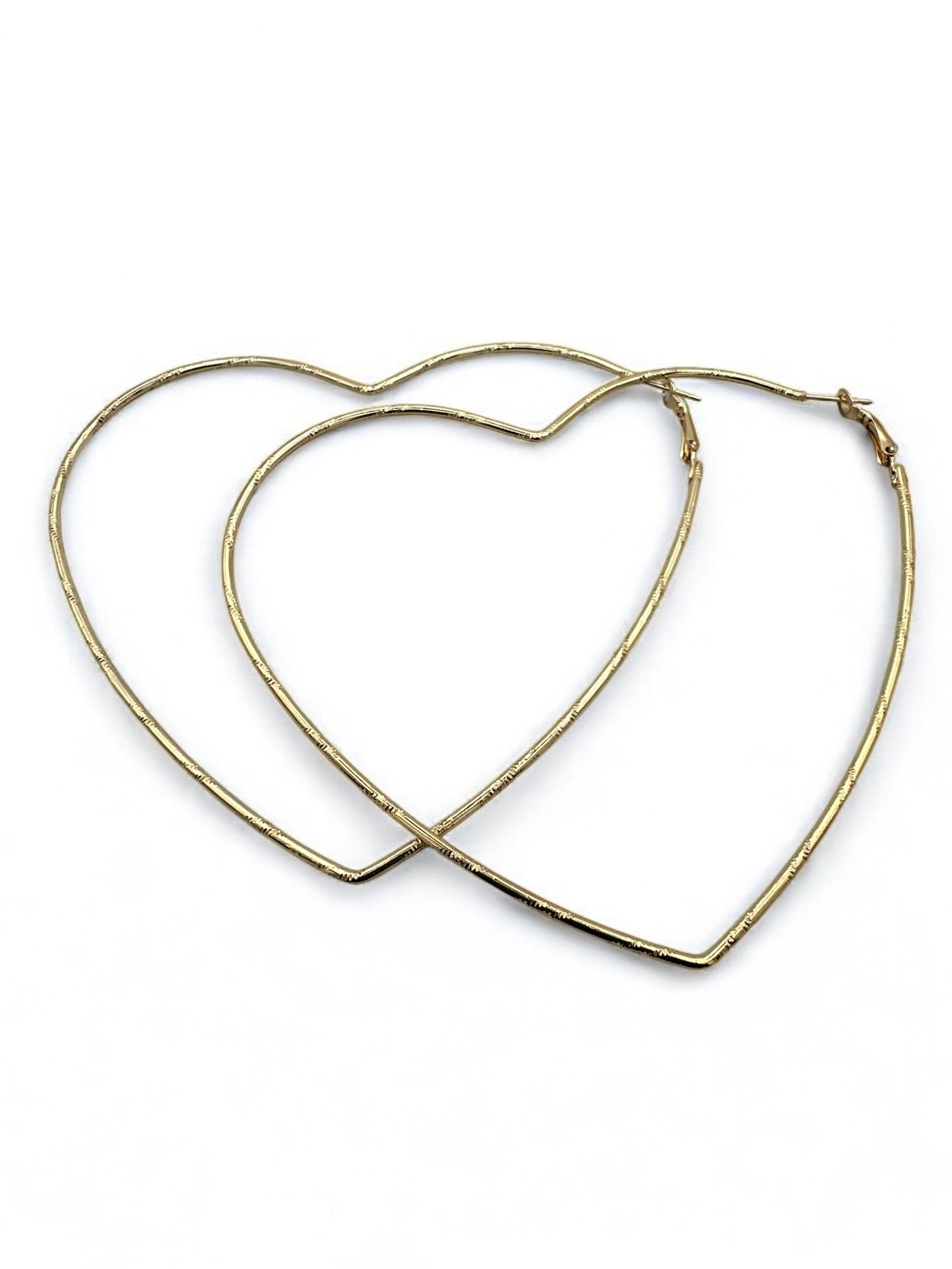 Oversized Heart Shaped Statement Hoop Earrings – Gold & Silver - Fatisha Boutique
