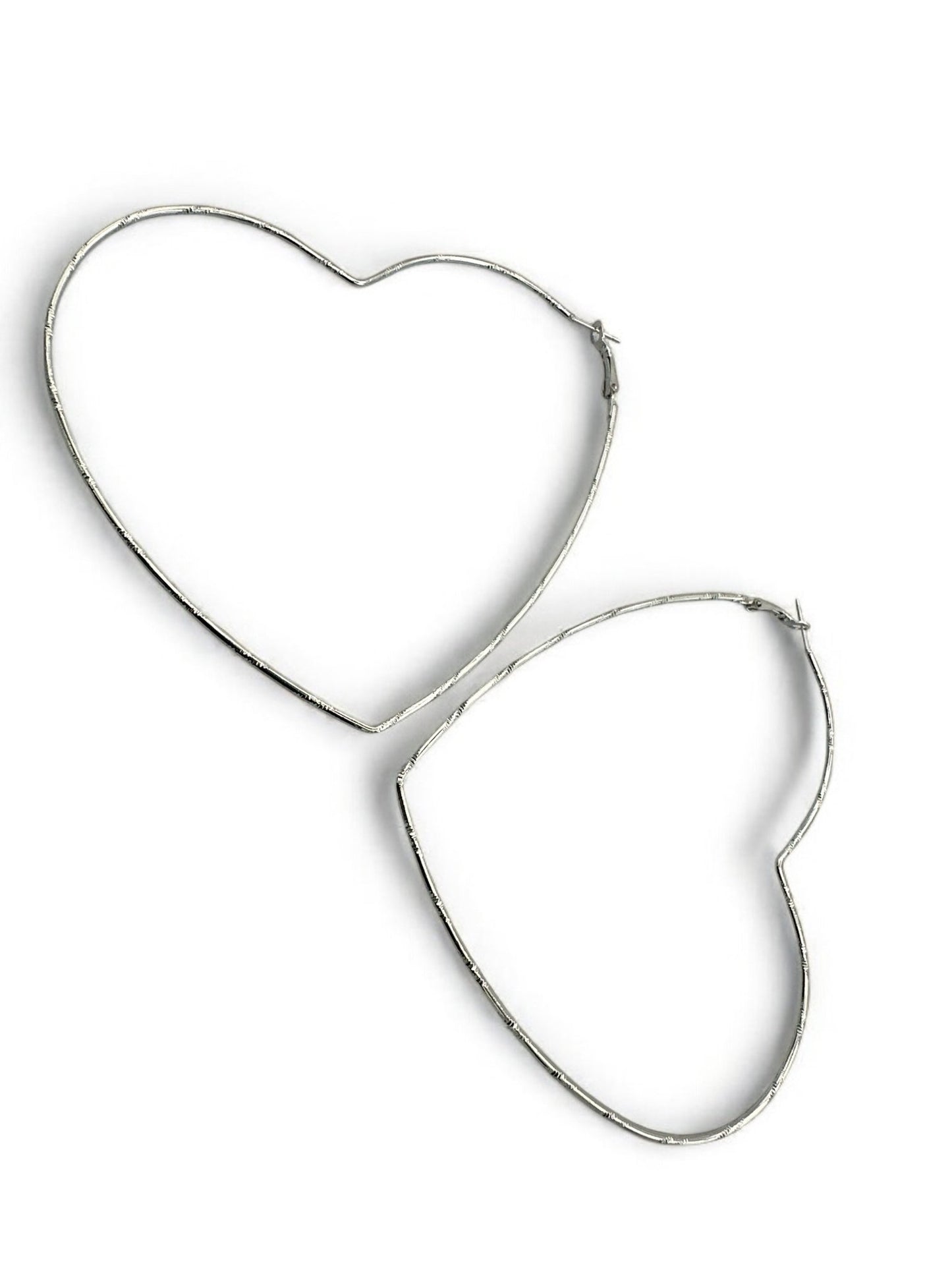 Oversized Heart Shaped Statement Hoop Earrings – Gold & Silver - Fatisha Boutique