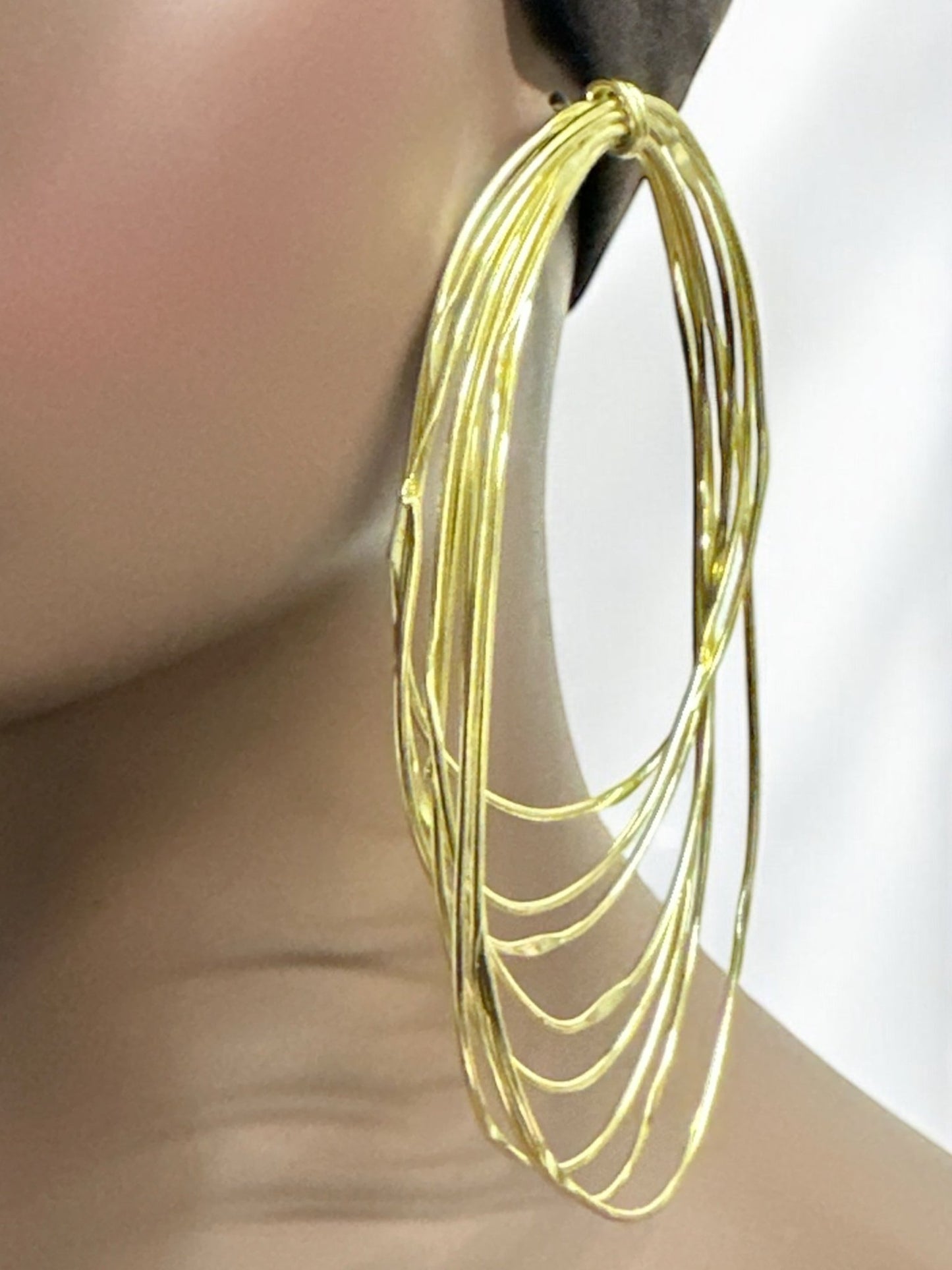 Oversized Layered Brass Hoop Earrings - Bold Statement Afrocentric Jewellery - Fatisha Boutique