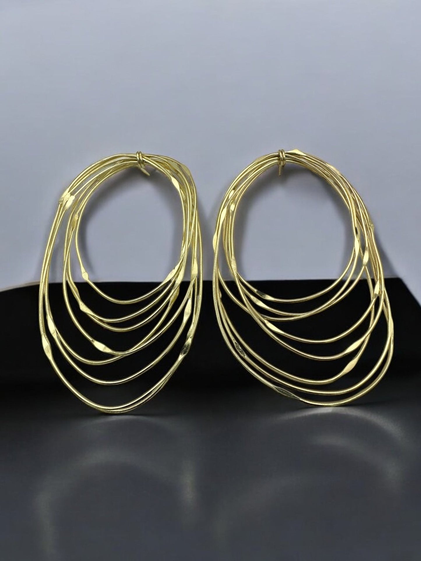 Oversized Layered Brass Hoop Earrings - Bold Statement Afrocentric Jewellery - Fatisha Boutique