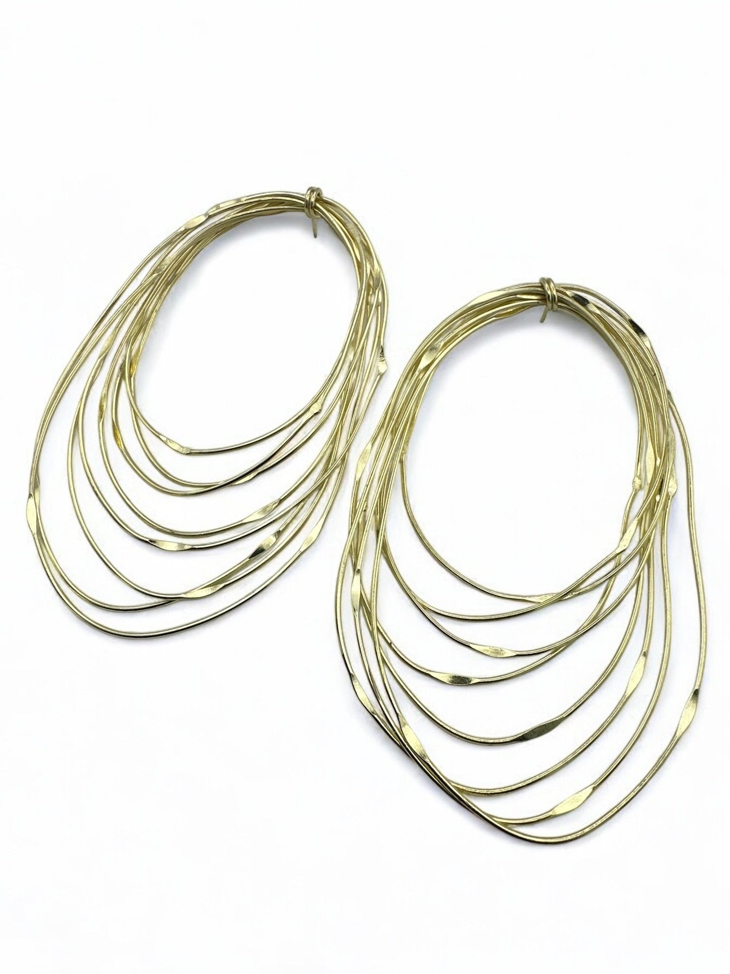 Oversized Layered Brass Hoop Earrings - Bold Statement Afrocentric Jewellery - Fatisha Boutique