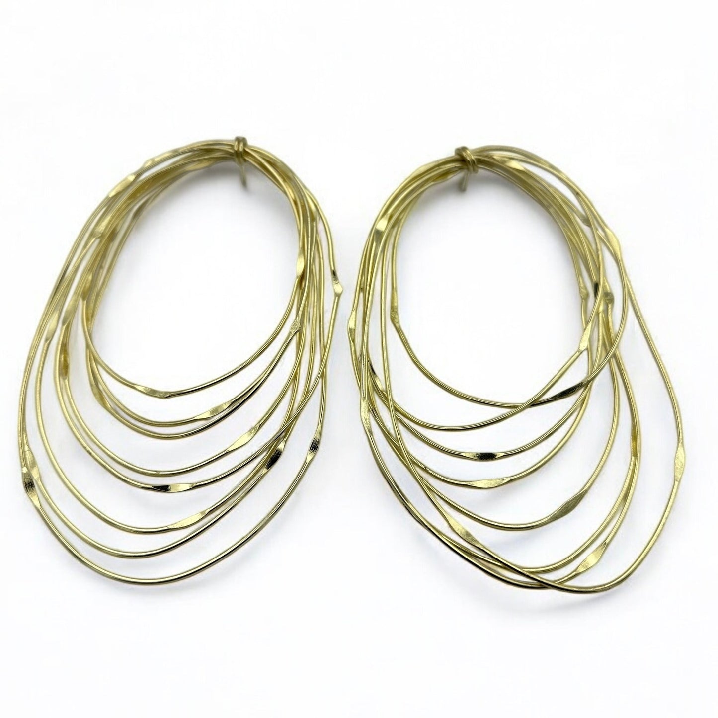 Oversized Layered Brass Hoop Earrings - Bold Statement Afrocentric Jewellery - Fatisha Boutique