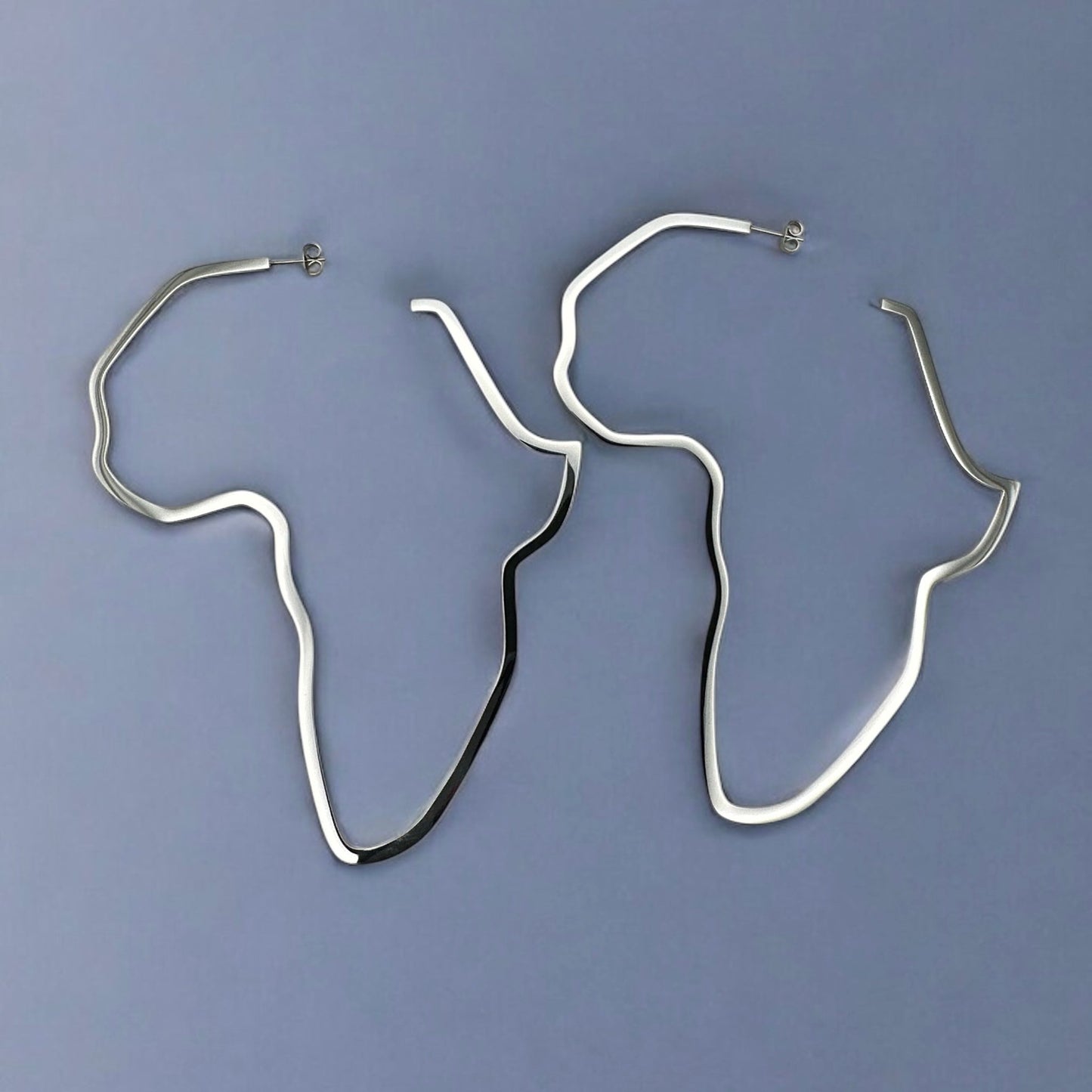 Oversized Outline Africa Map Hoop Earrings – Gold or Silver Statement Jewellery for Women - Fatisha Boutique