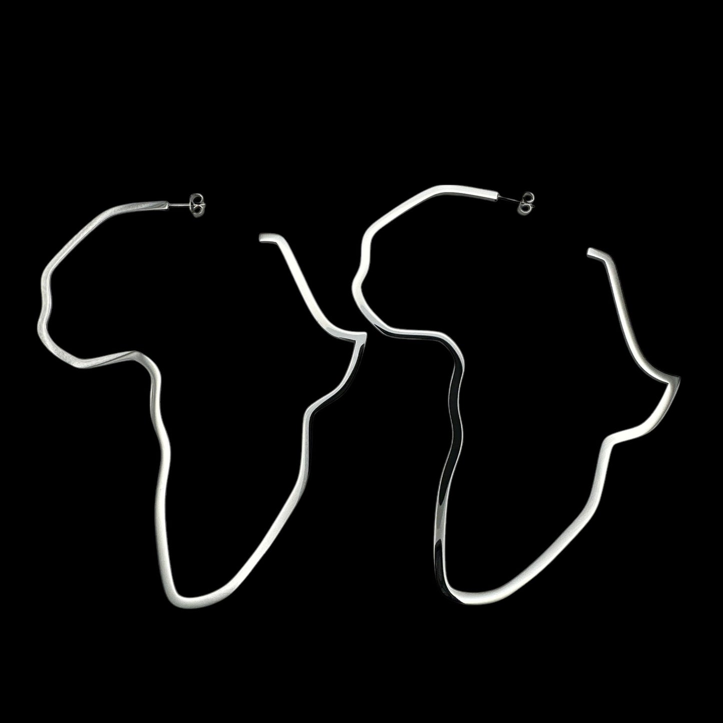 Oversized Outline Africa Map Hoop Earrings – Gold or Silver Statement Jewellery for Women - Fatisha Boutique
