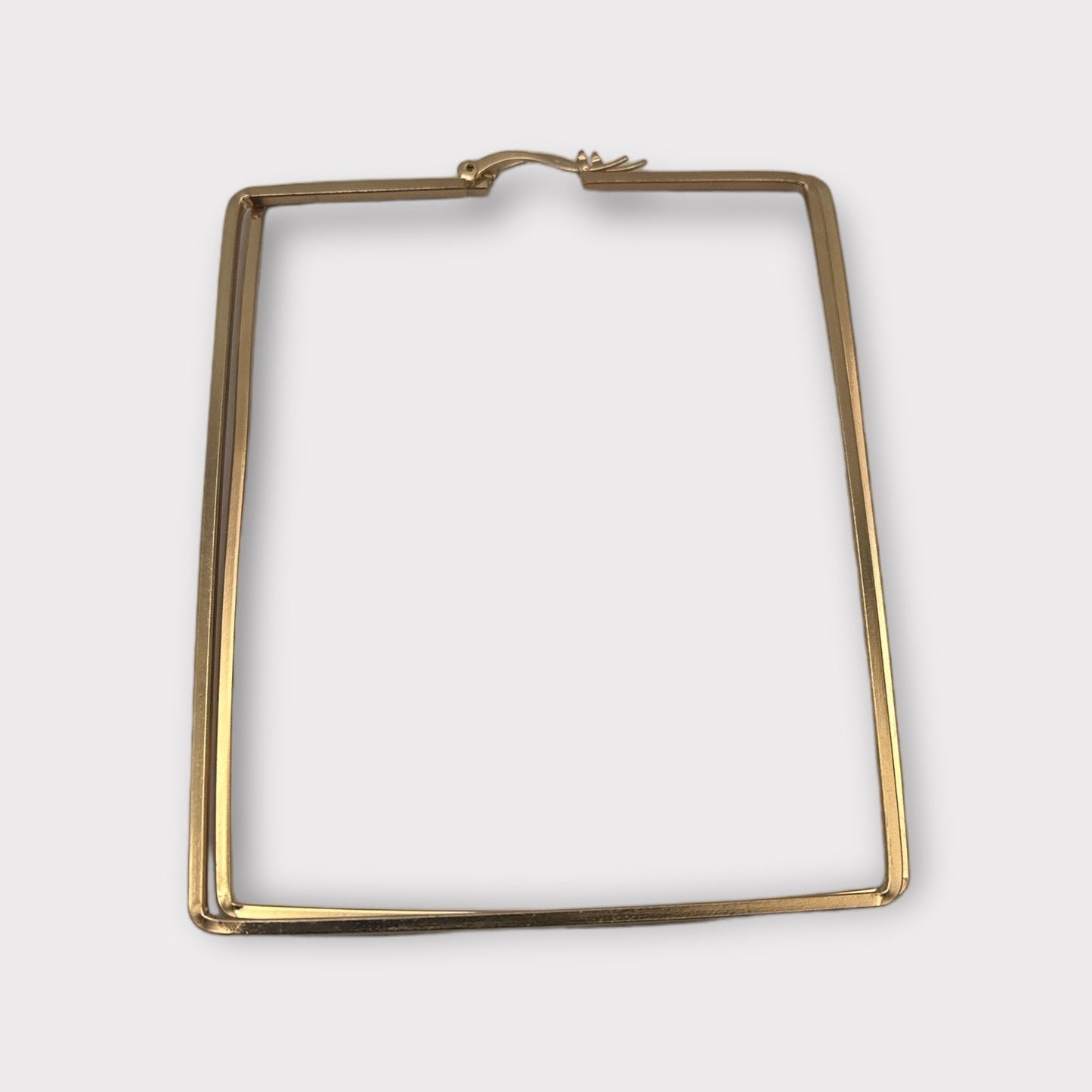 Oversized Rectangle Statement Hoop Earrings - Fatisha Boutique