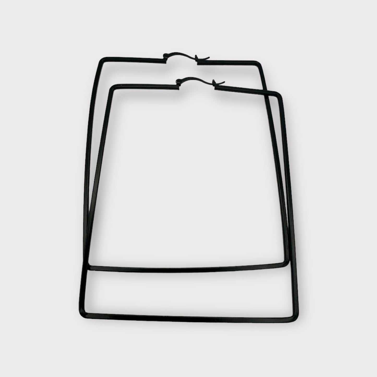 Oversized Rectangle Statement Hoop Earrings - Fatisha Boutique