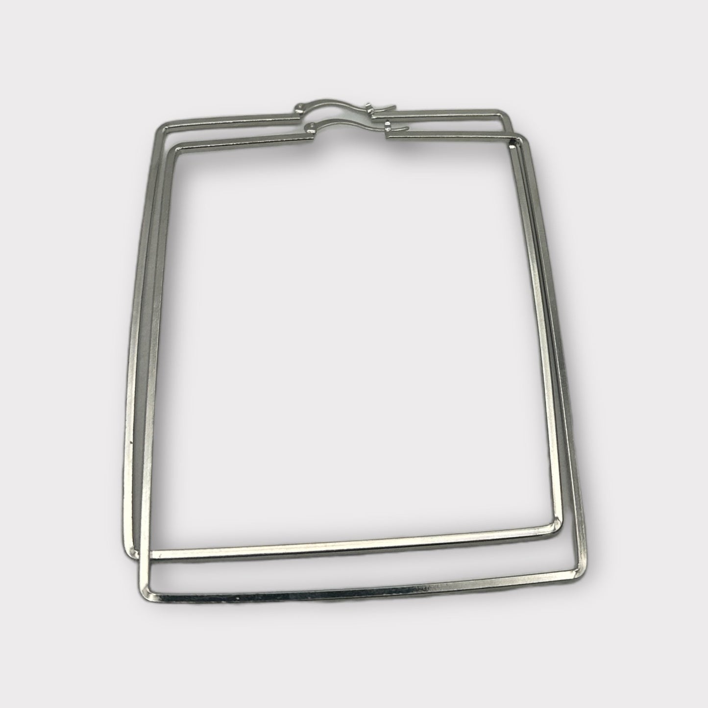 Oversized Rectangle Statement Hoop Earrings - Fatisha Boutique