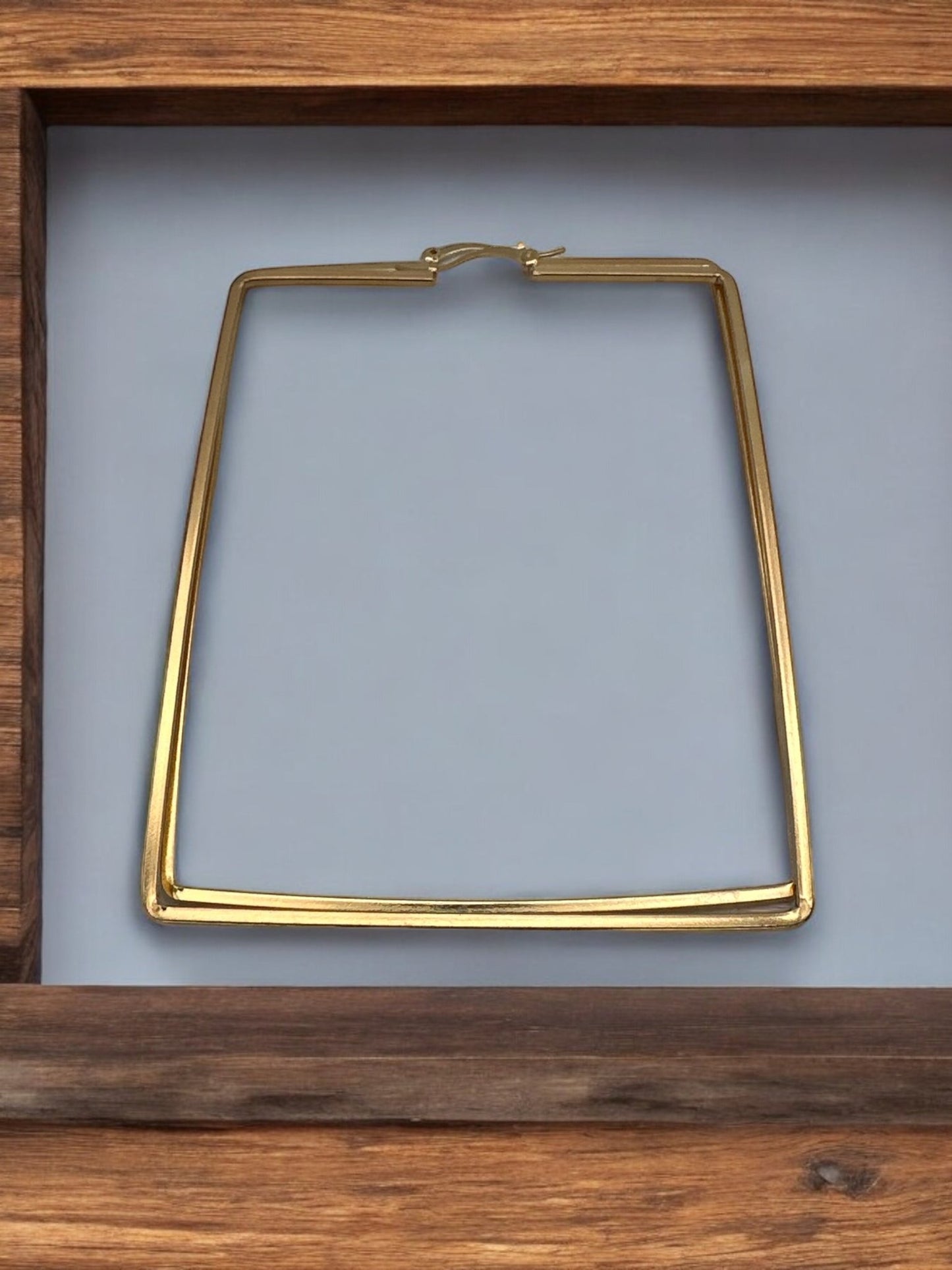 Oversized Rectangle Statement Hoop Earrings - Fatisha Boutique