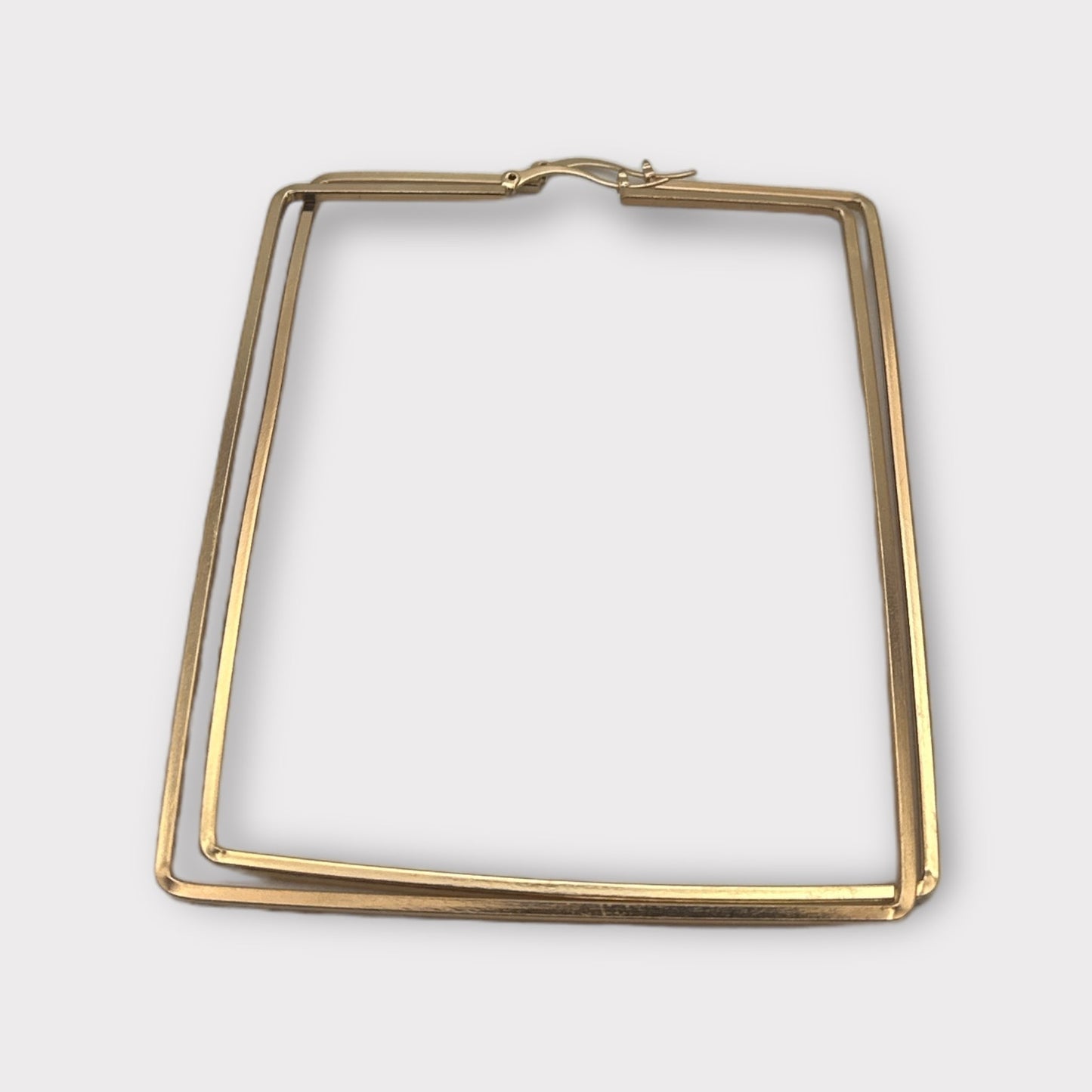 Oversized Rectangle Statement Hoop Earrings - Fatisha Boutique