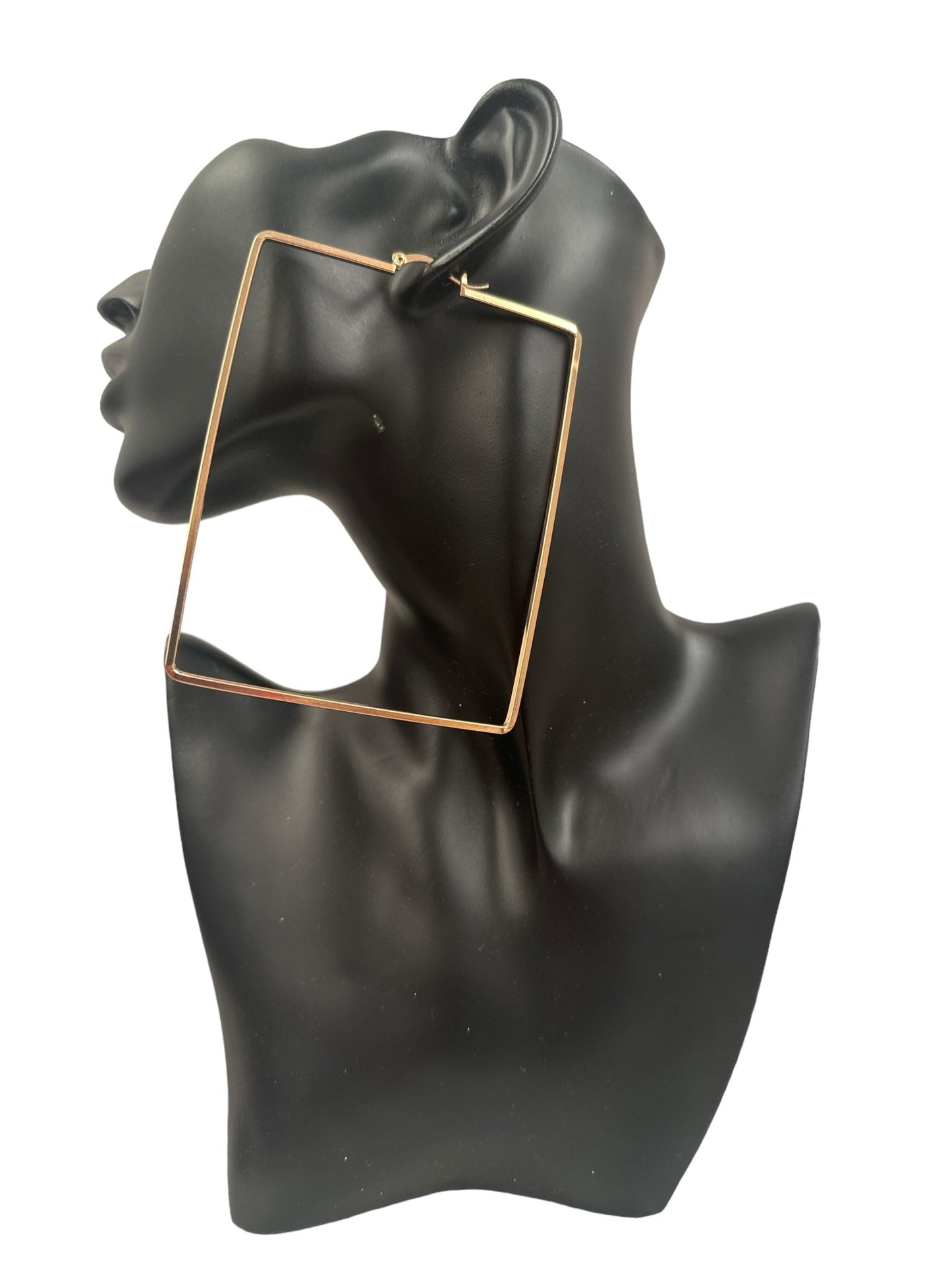 Oversized Rectangle Statement Hoop Earrings - Fatisha Boutique