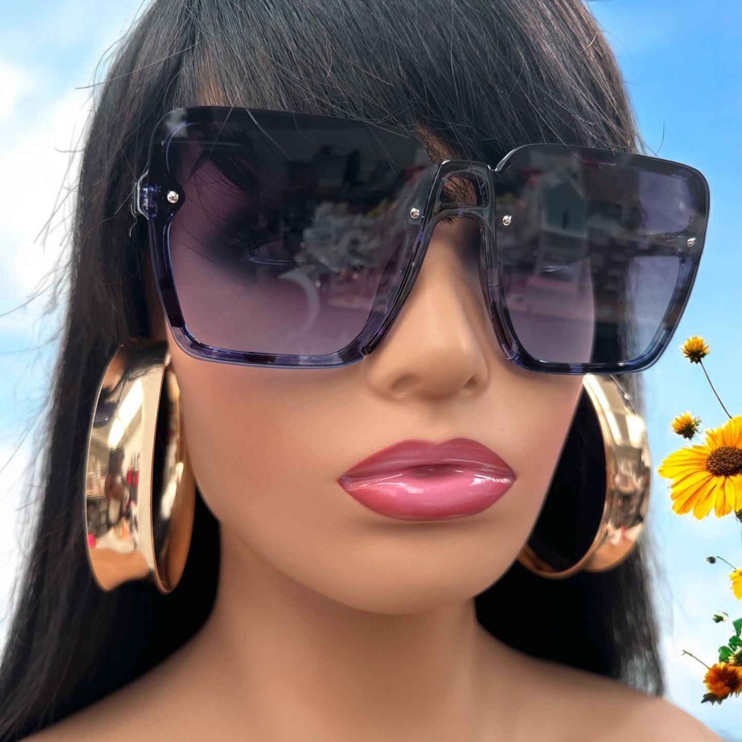 Oversized Square Trendy UV400 Sunglasses – Unisex Fashion Shades - Fatisha Boutique