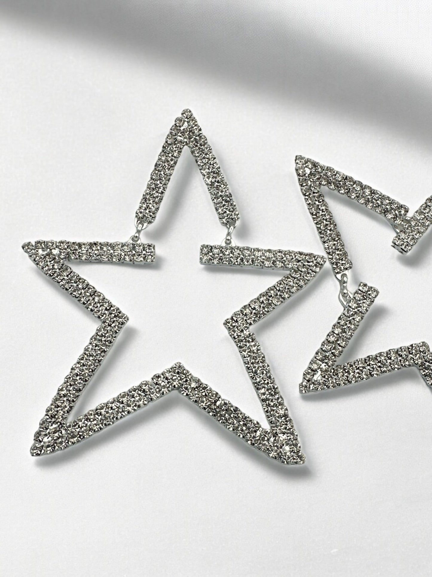 Oversized Star Design Rhinestones Statement Drop Earrings - Fatisha Boutique