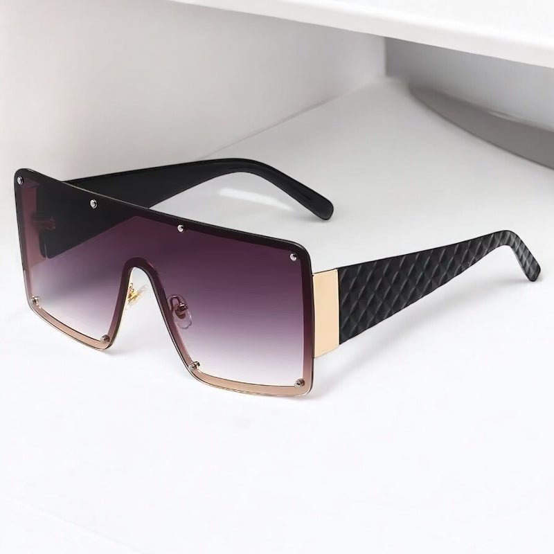 Oversized Trendy Shield Sunglasses – UV400 Gradient Lens Fashion Shades for Women - Fatisha Boutique