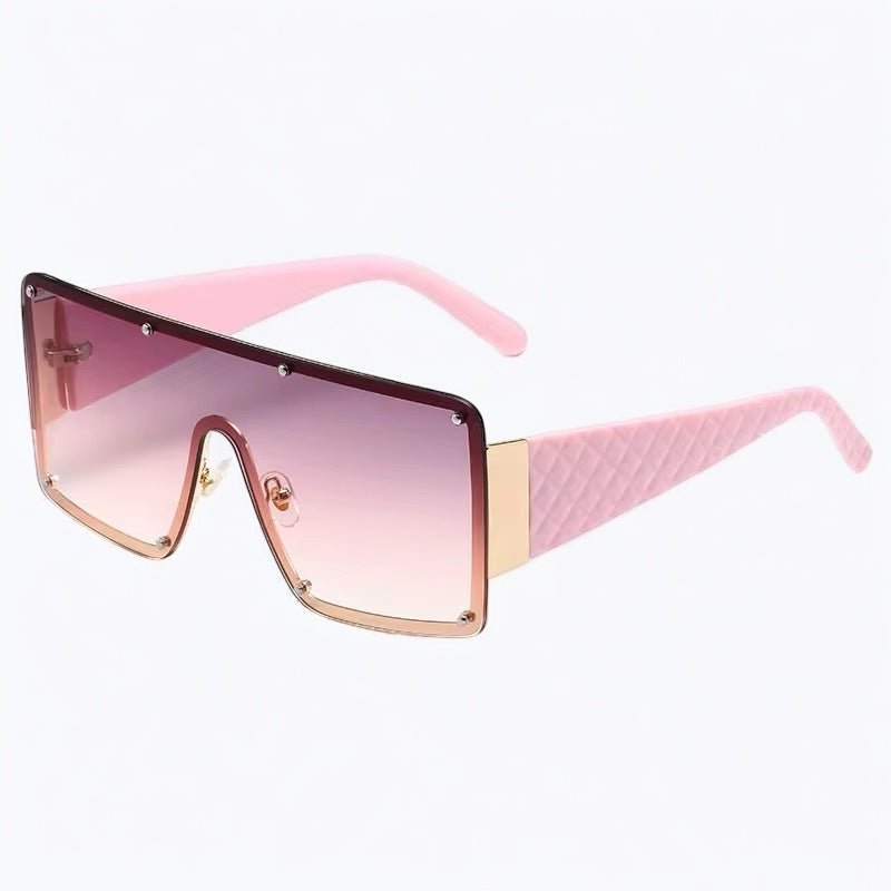 Oversized Trendy Shield Sunglasses – UV400 Gradient Lens Fashion Shades for Women - Fatisha Boutique