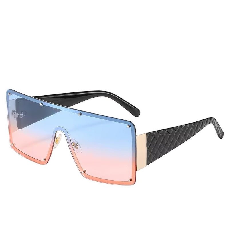 Oversized Trendy Shield Sunglasses – UV400 Gradient Lens Fashion Shades for Women - Fatisha Boutique