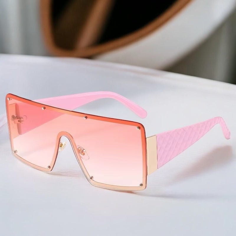 Oversized Trendy Shield Sunglasses – UV400 Gradient Lens Fashion Shades for Women - Fatisha Boutique