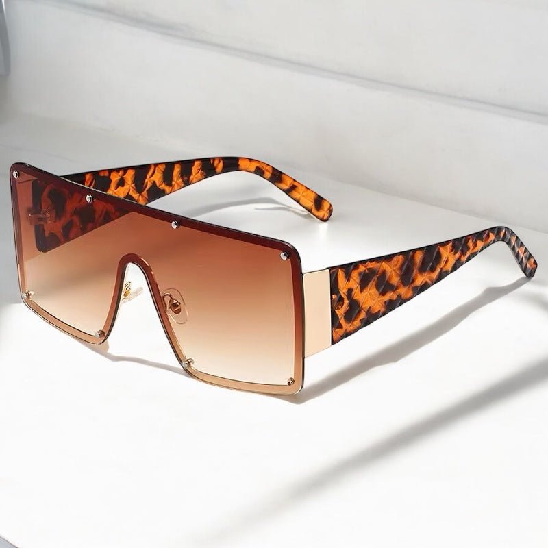 Oversized Trendy Shield Sunglasses – UV400 Gradient Lens Fashion Shades for Women - Fatisha Boutique