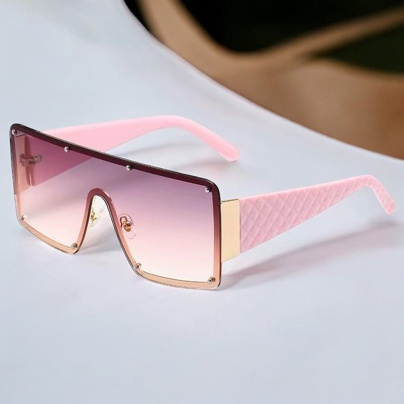 Oversized Trendy Shield Sunglasses – UV400 Gradient Lens Fashion Shades for Women - Fatisha Boutique