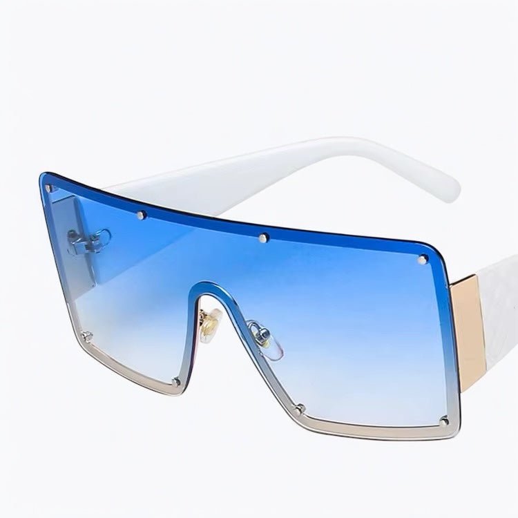 Oversized Trendy Shield Sunglasses – UV400 Gradient Lens Fashion Shades for Women - Fatisha Boutique