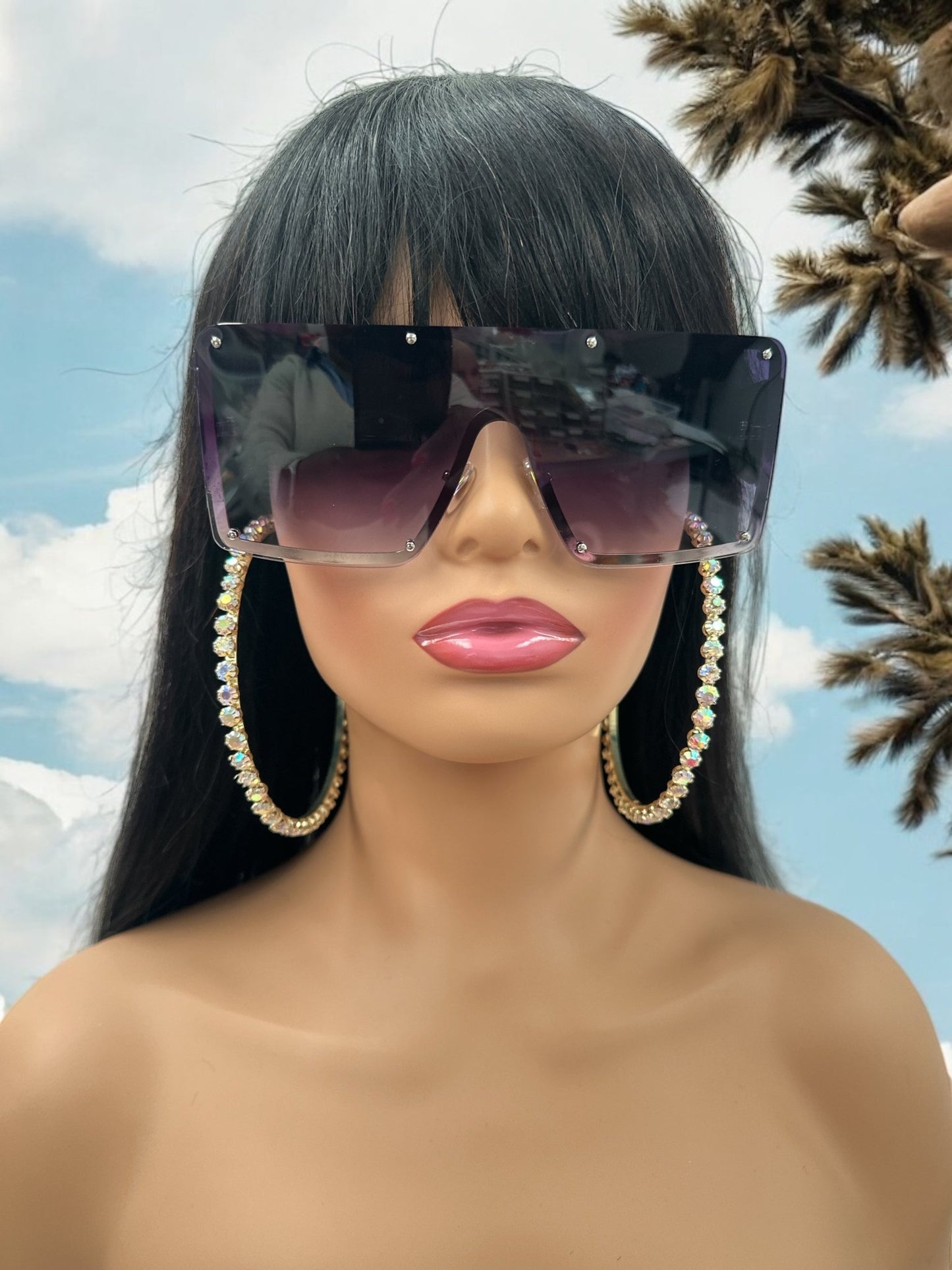 Oversized Trendy Shield Sunglasses – UV400 Gradient Lens Fashion Shades for Women - Fatisha Boutique