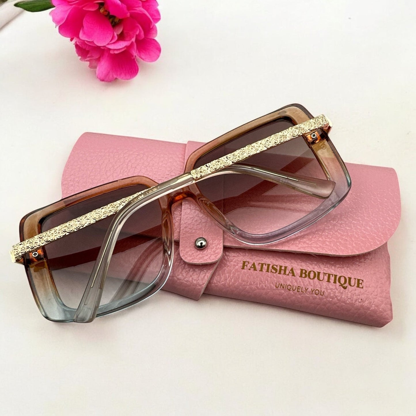 Oversized Trendy Square Sunglasses – UV400 Gradient Lens Fashion Shades for Women - Fatisha Boutique