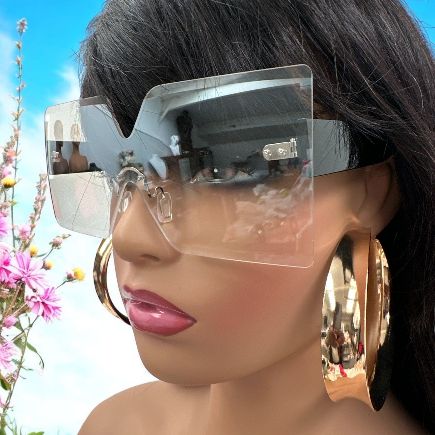 Oversized Trendy Square Sunglasses – UV400 Gradient Lens Fashion Shades for Women - Fatisha Boutique