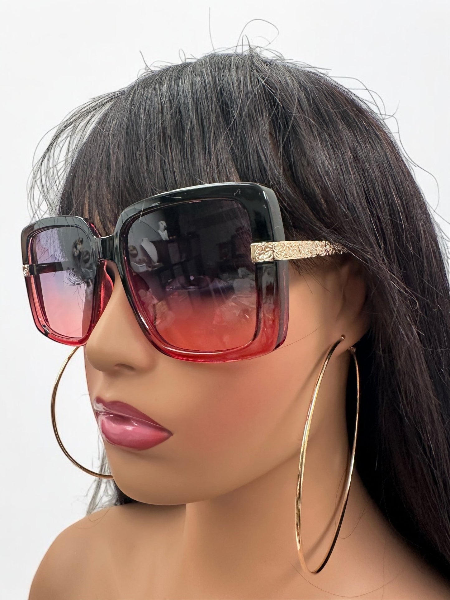 Oversized Trendy Square Sunglasses – UV400 Gradient Lens Fashion Shades for Women - Fatisha Boutique