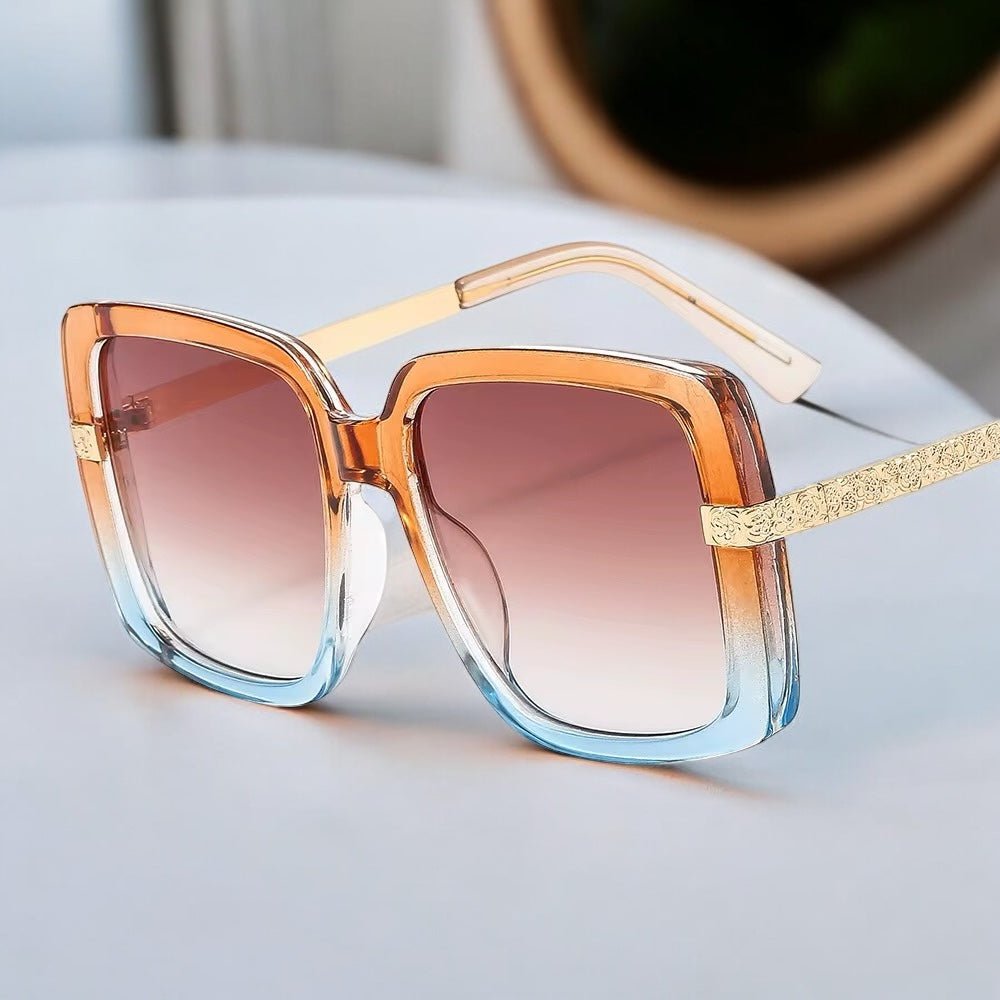 Oversized Trendy Square Sunglasses – UV400 Gradient Lens Fashion Shades for Women - Fatisha Boutique