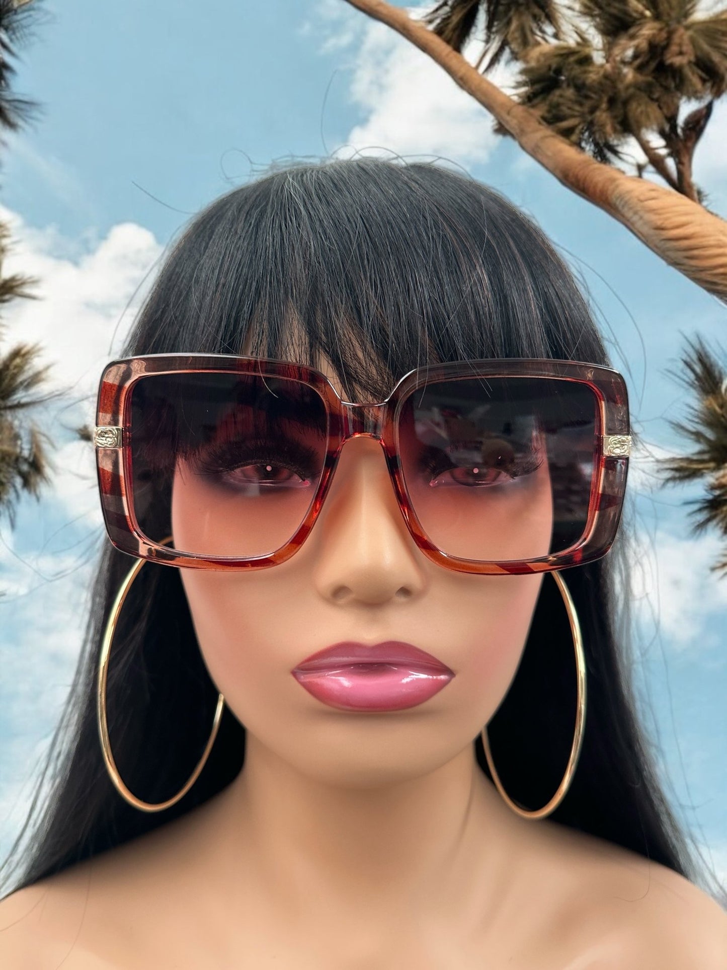 Oversized Trendy Square Sunglasses – UV400 Gradient Lens Fashion Shades for Women - Fatisha Boutique