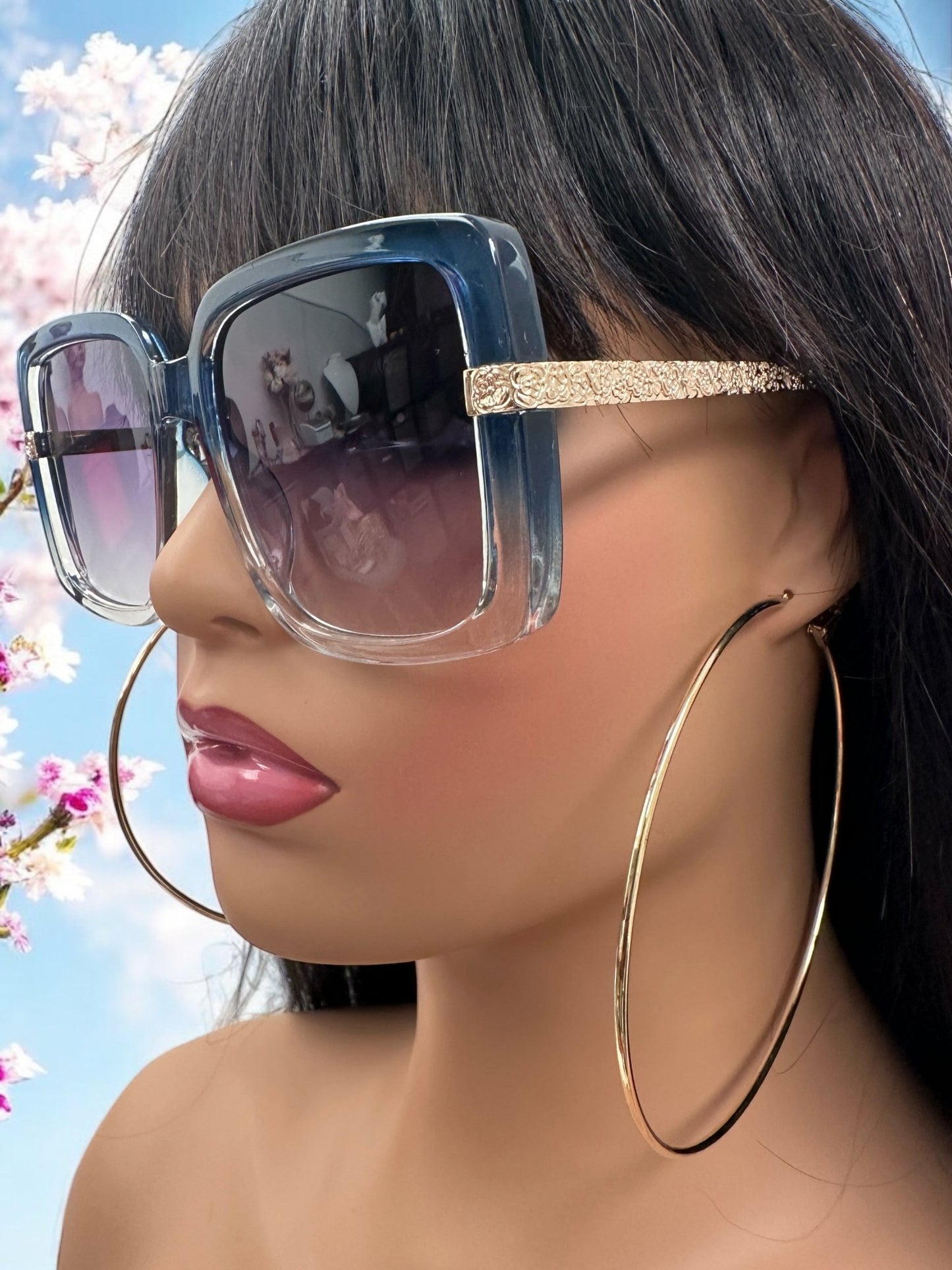 Oversized Trendy Square Sunglasses – UV400 Gradient Lens Fashion Shades for Women - Fatisha Boutique