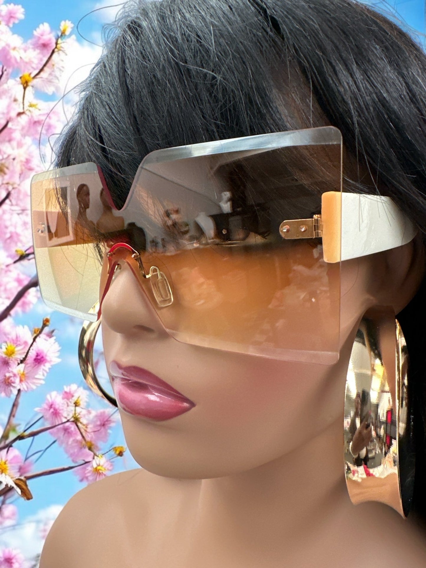 Oversized Trendy Square Sunglasses – UV400 Gradient Lens Fashion Shades for Women - Fatisha Boutique