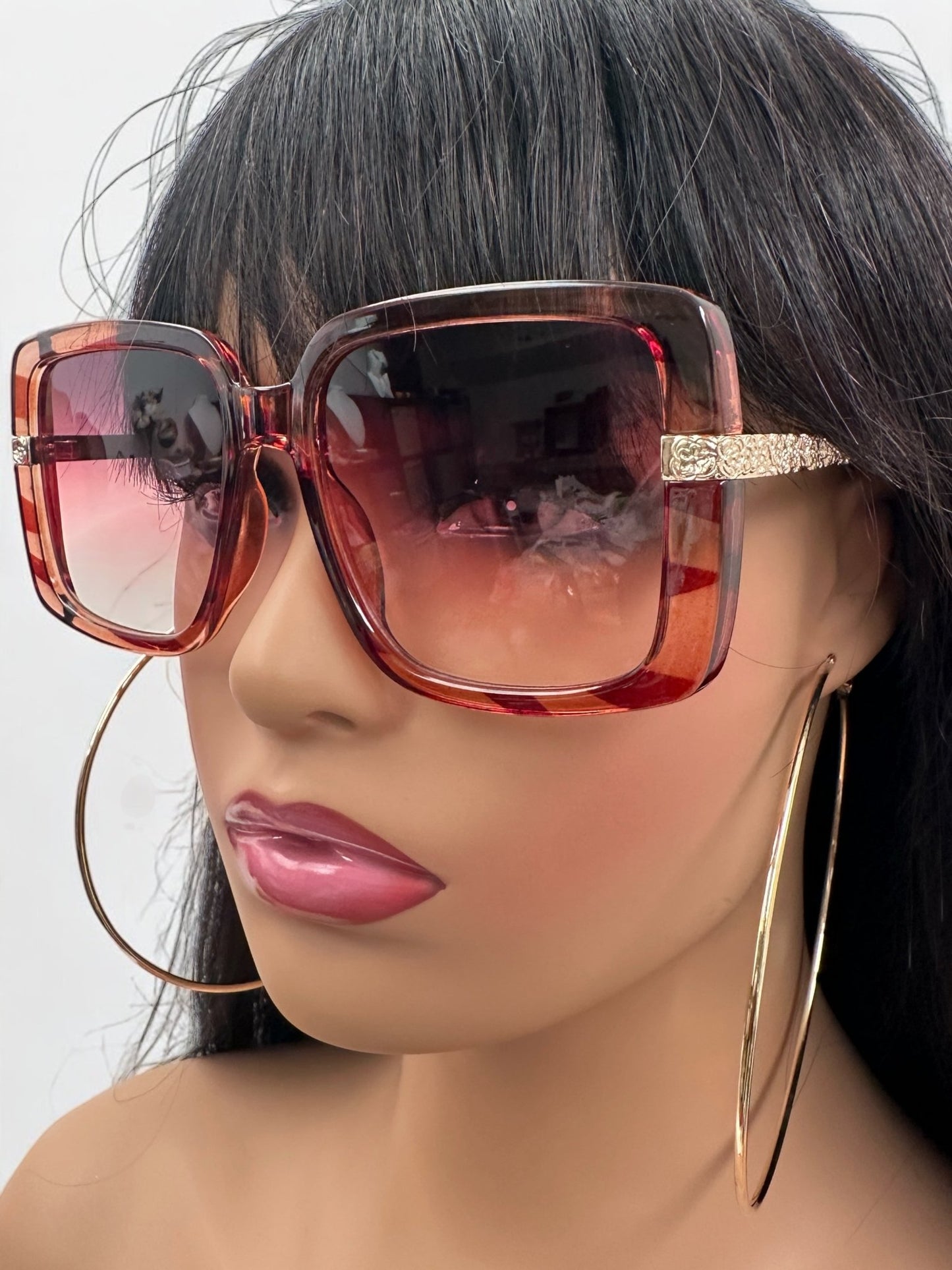 Oversized Trendy Square Sunglasses – UV400 Gradient Lens Fashion Shades for Women - Fatisha Boutique