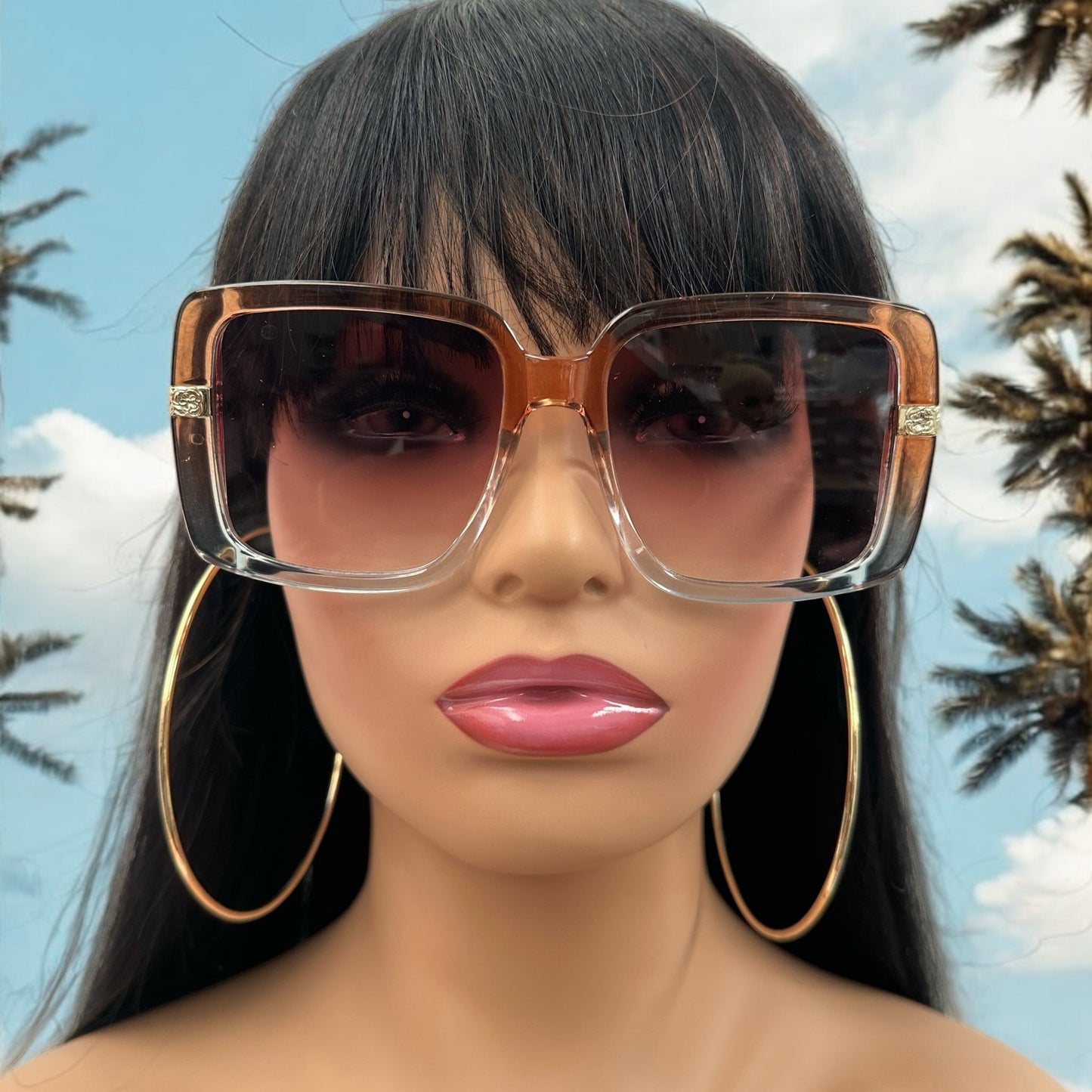 Oversized Trendy Square Sunglasses – UV400 Gradient Lens Fashion Shades for Women - Fatisha Boutique