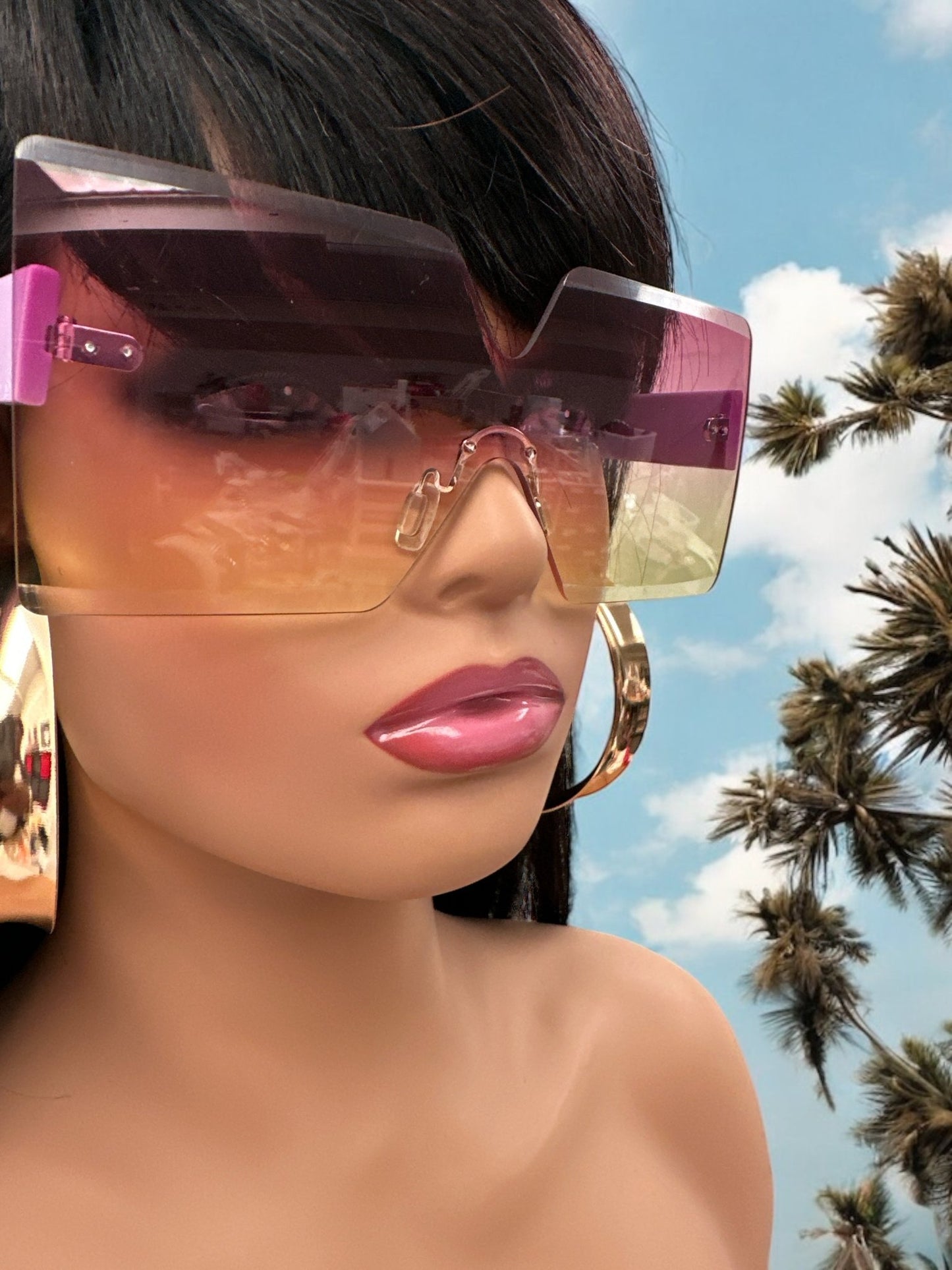 Oversized Trendy Square Sunglasses – UV400 Gradient Lens Fashion Shades for Women - Fatisha Boutique