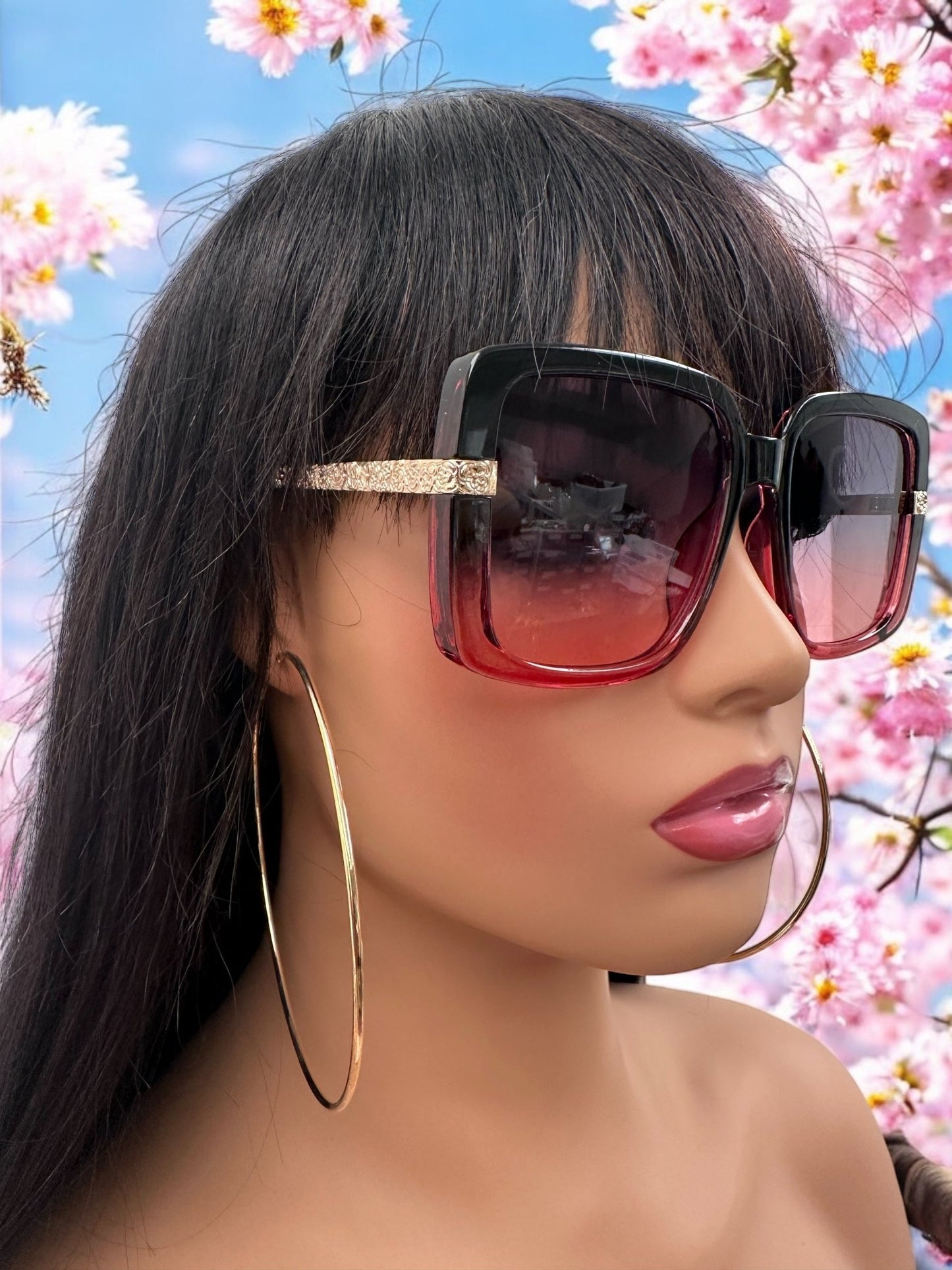 Oversized Trendy Square Sunglasses – UV400 Gradient Lens Fashion Shades for Women - Fatisha Boutique