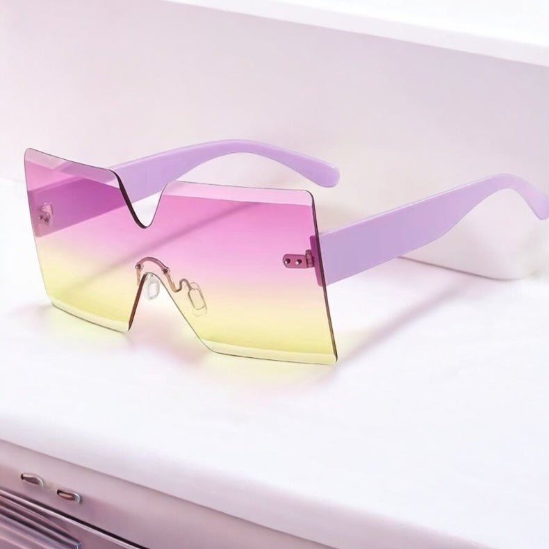 Oversized Trendy Square Sunglasses – UV400 Gradient Lens Fashion Shades for Women - Fatisha Boutique