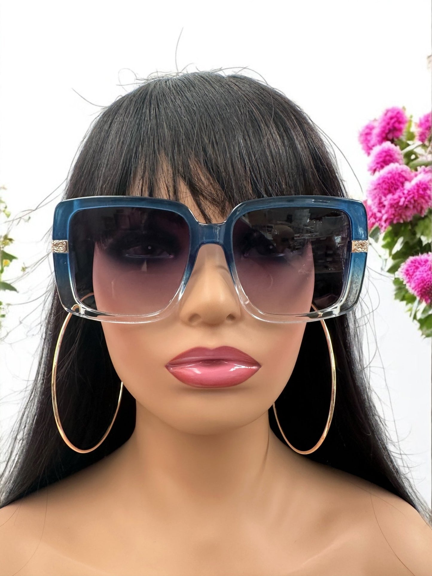 Oversized Trendy Square Sunglasses – UV400 Gradient Lens Fashion Shades for Women - Fatisha Boutique